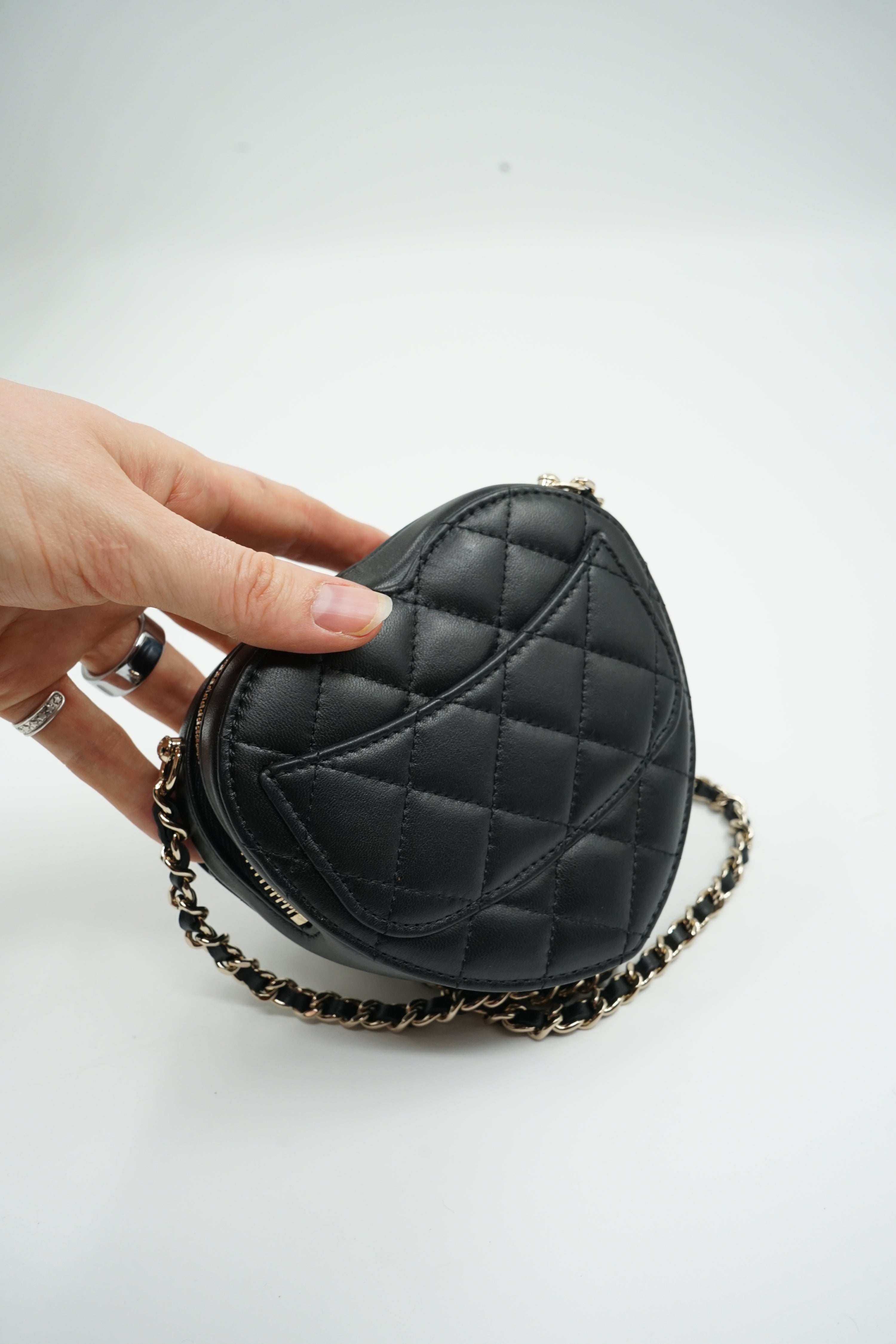 Chanel Love Heart Bag Black