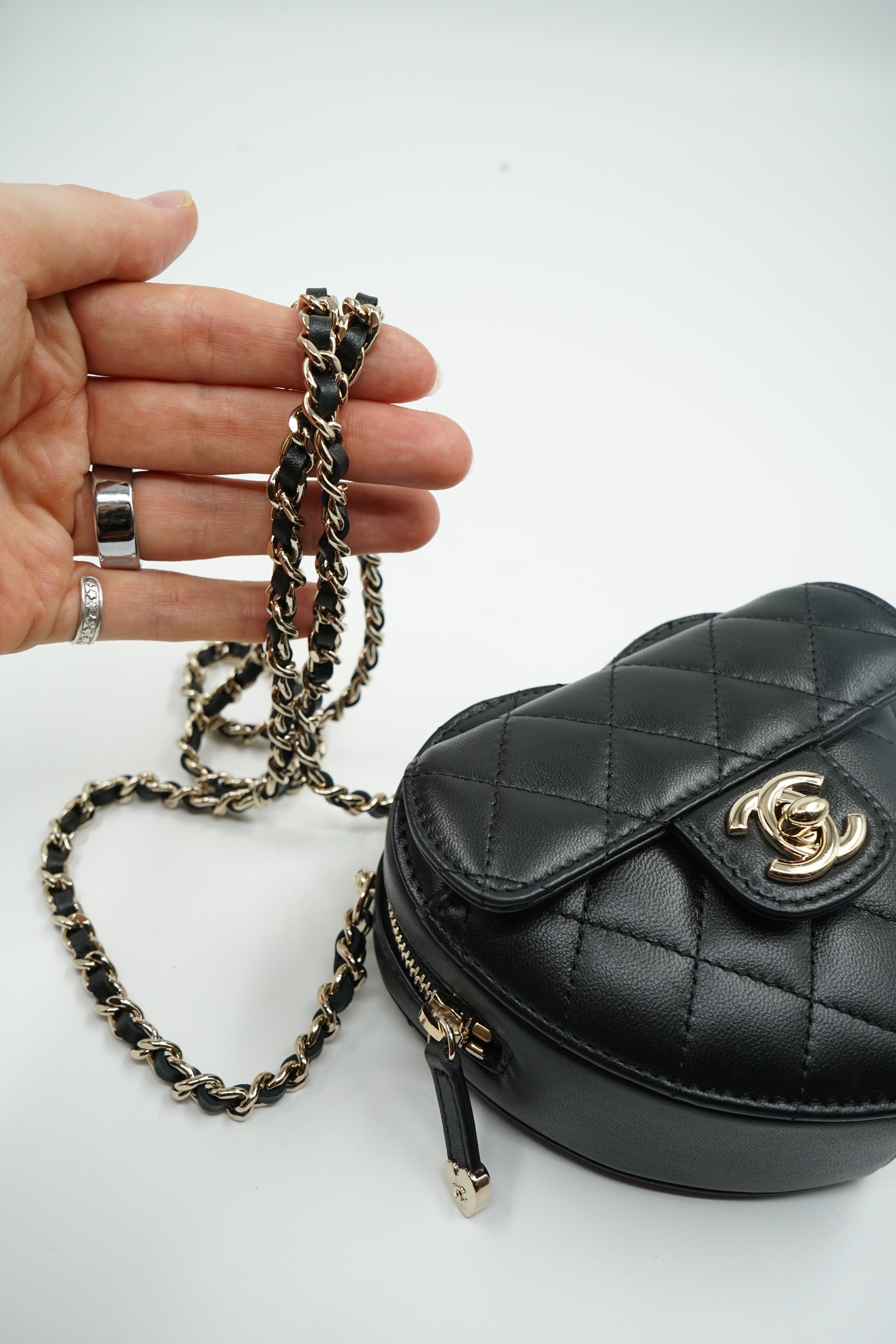 Chanel Love Heart Bag Black