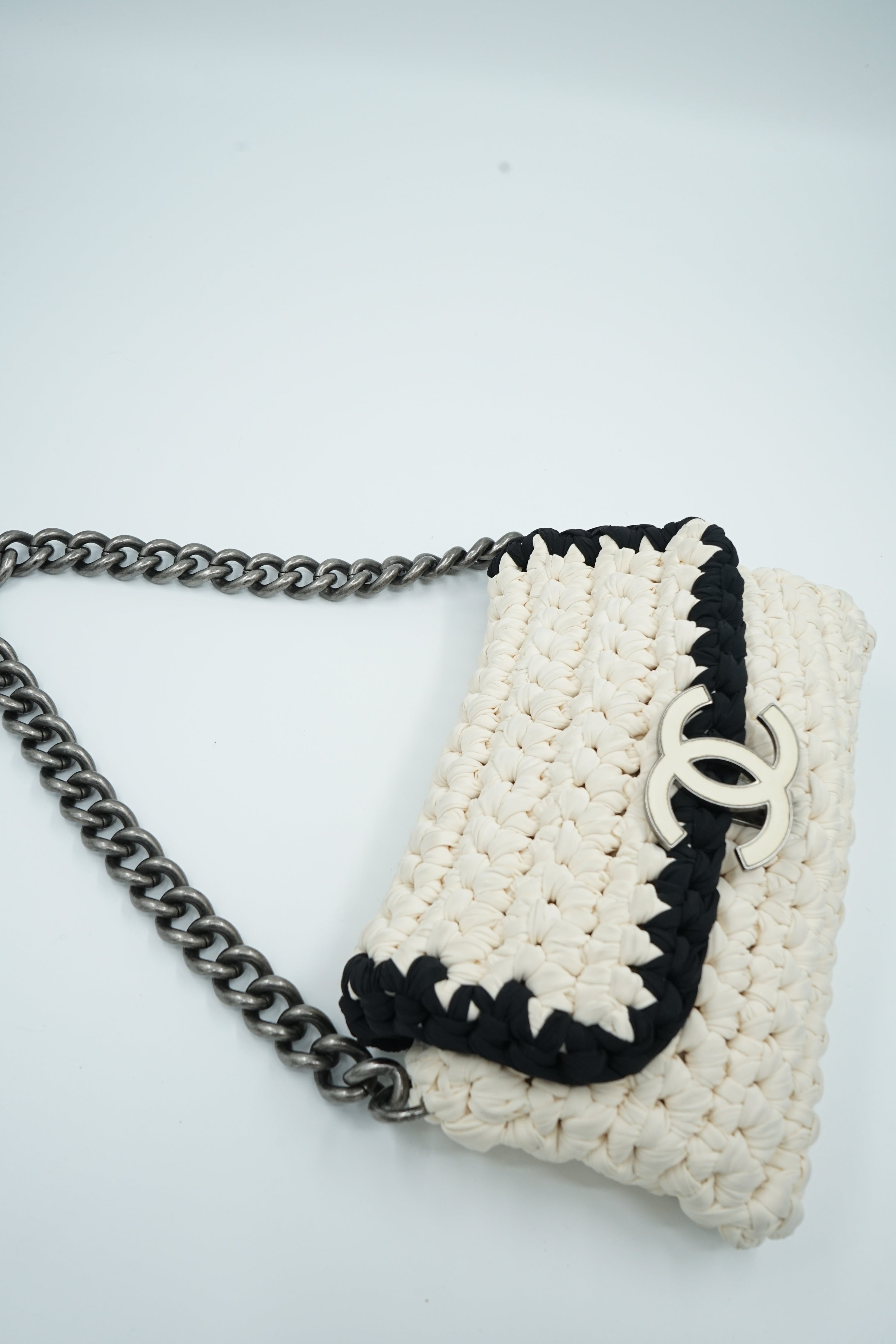 Chanel Fancy Crochet Flap Bag