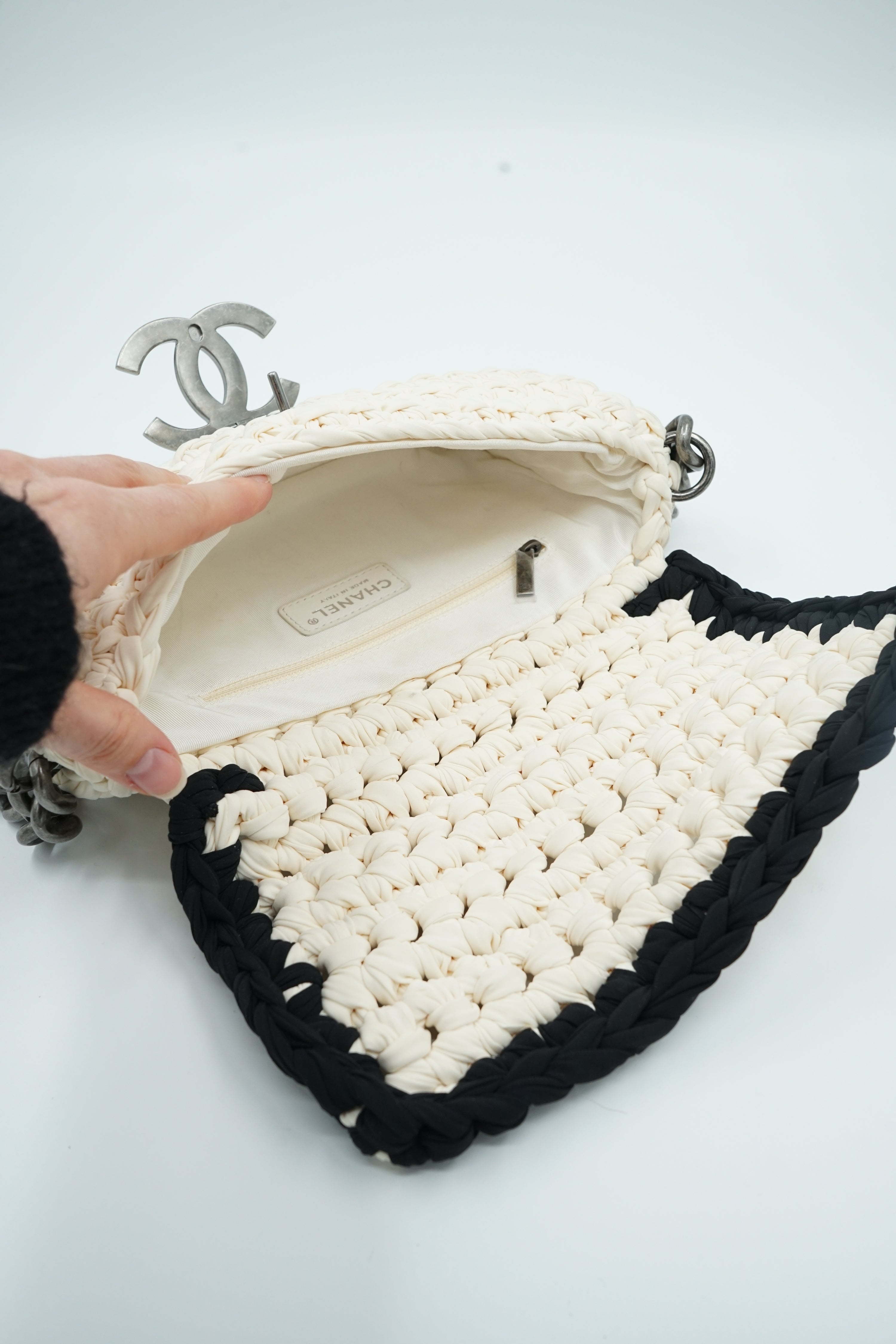 Chanel Fancy Crochet Flap Bag