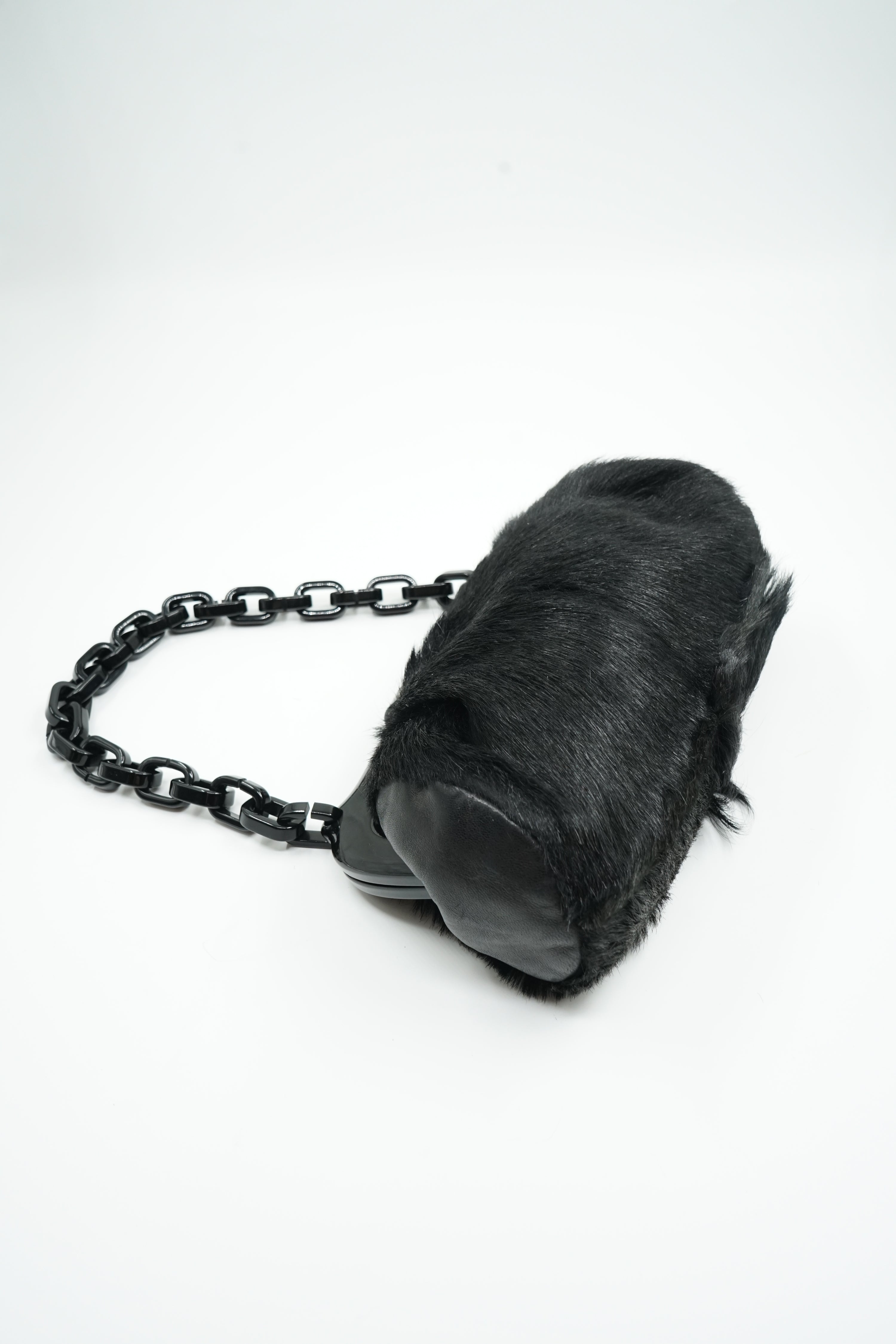 Chanel Resin Chain Frame Fur Bag