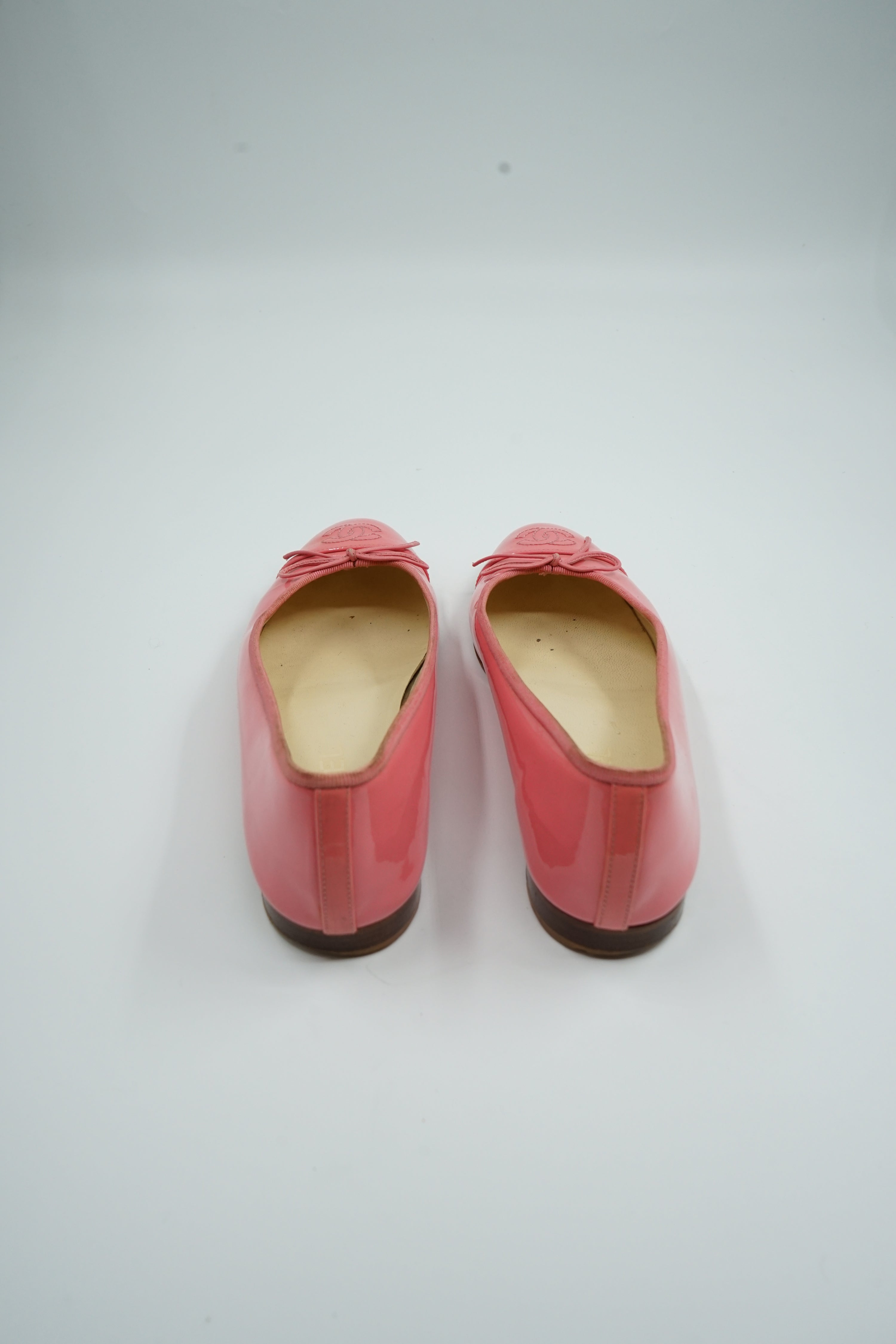 Chanel Patent Leather Ballerina Flats Pink