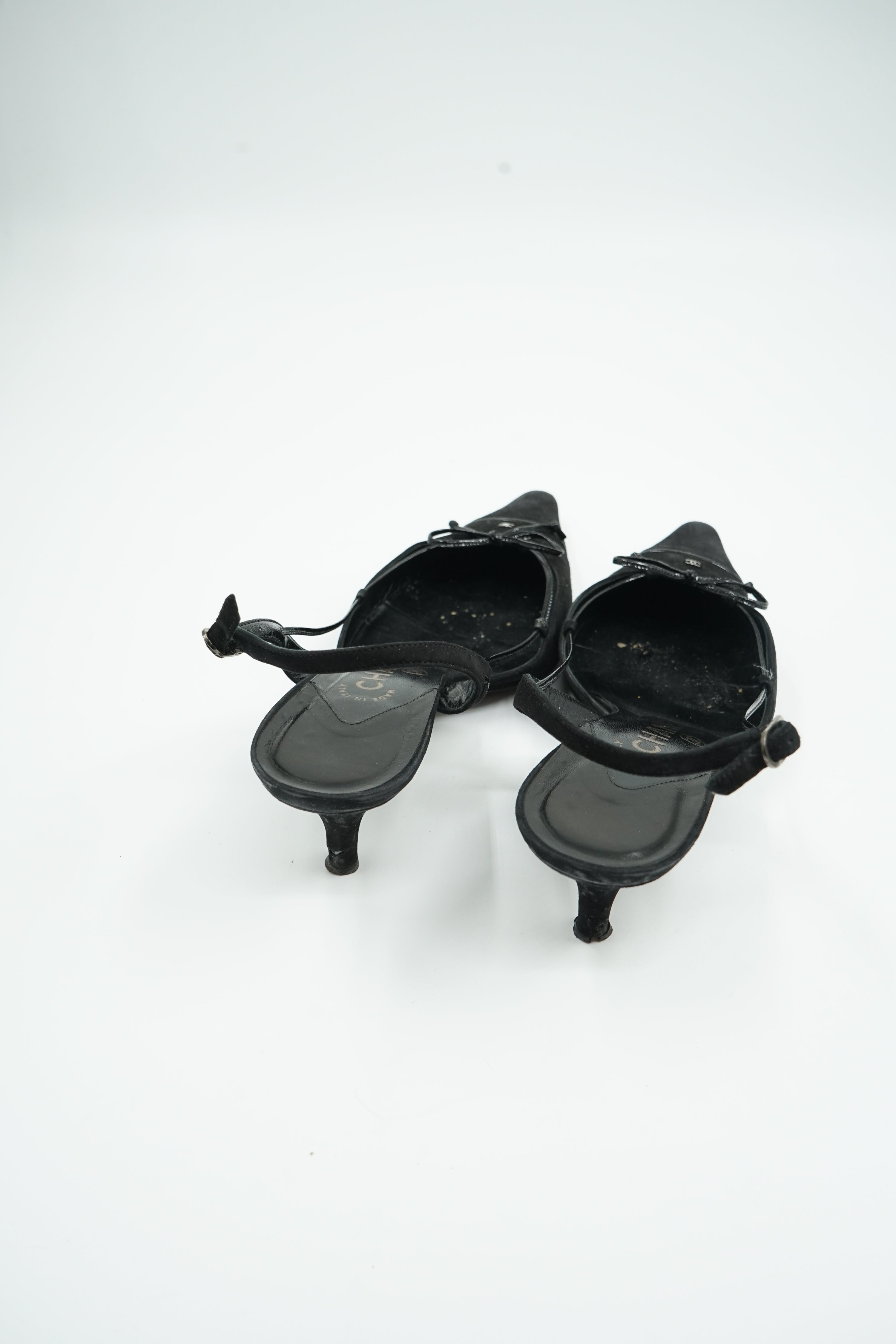 Chanel Strappy Slingback Logo Heels