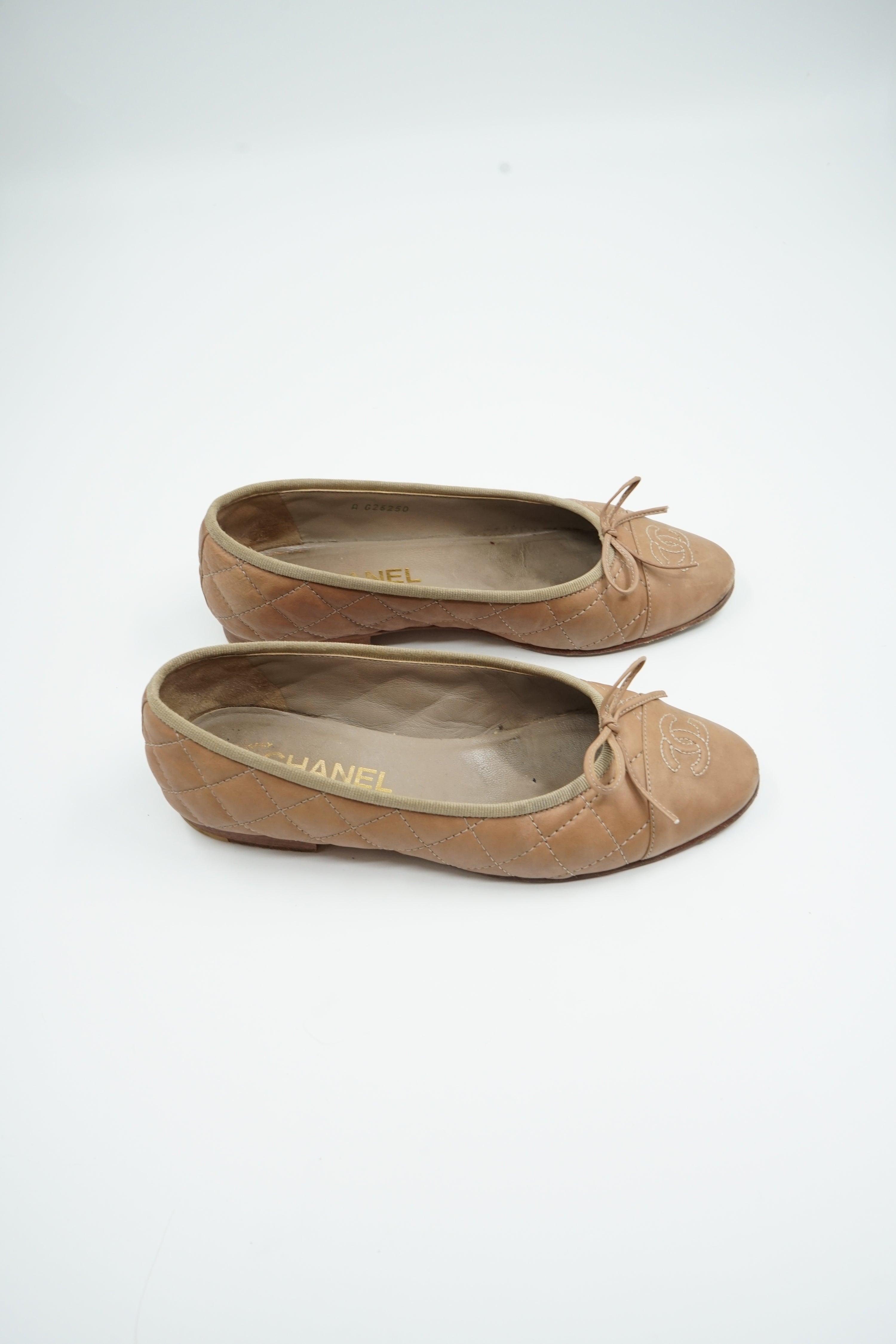 Chanel Quilted Ballet Flats Brown