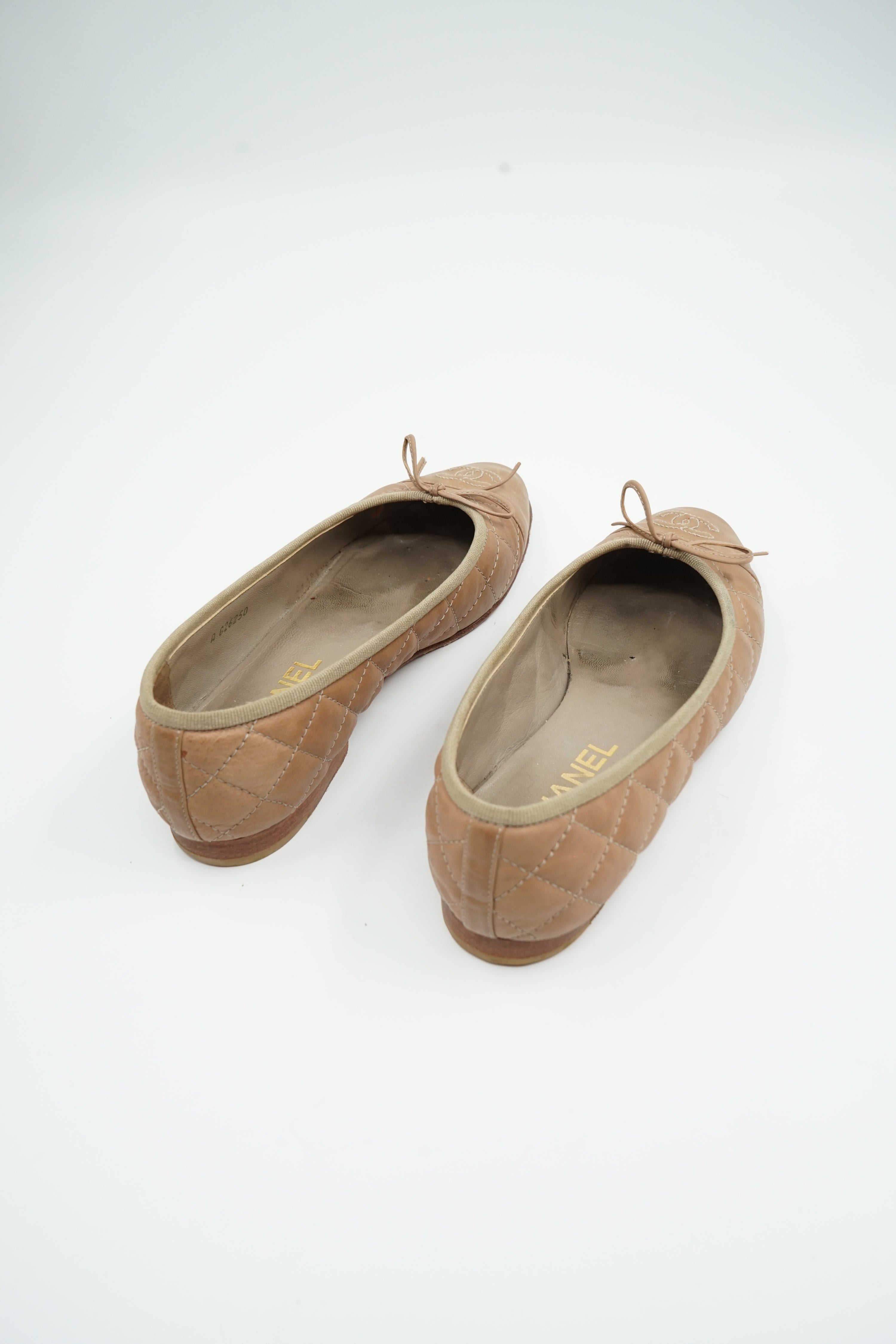 Chanel Quilted Ballet Flats Brown