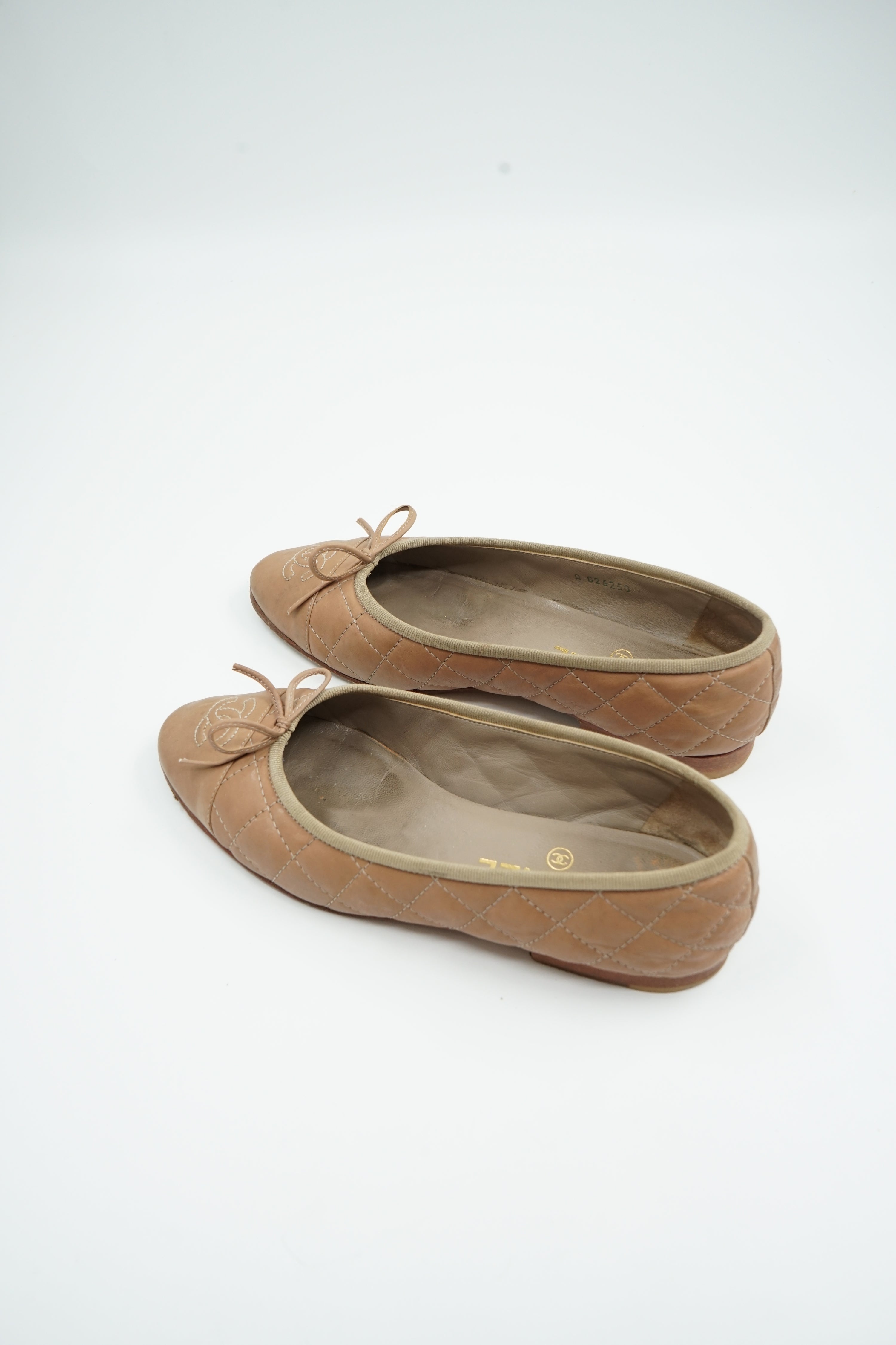 Chanel Quilted Ballet Flats Brown