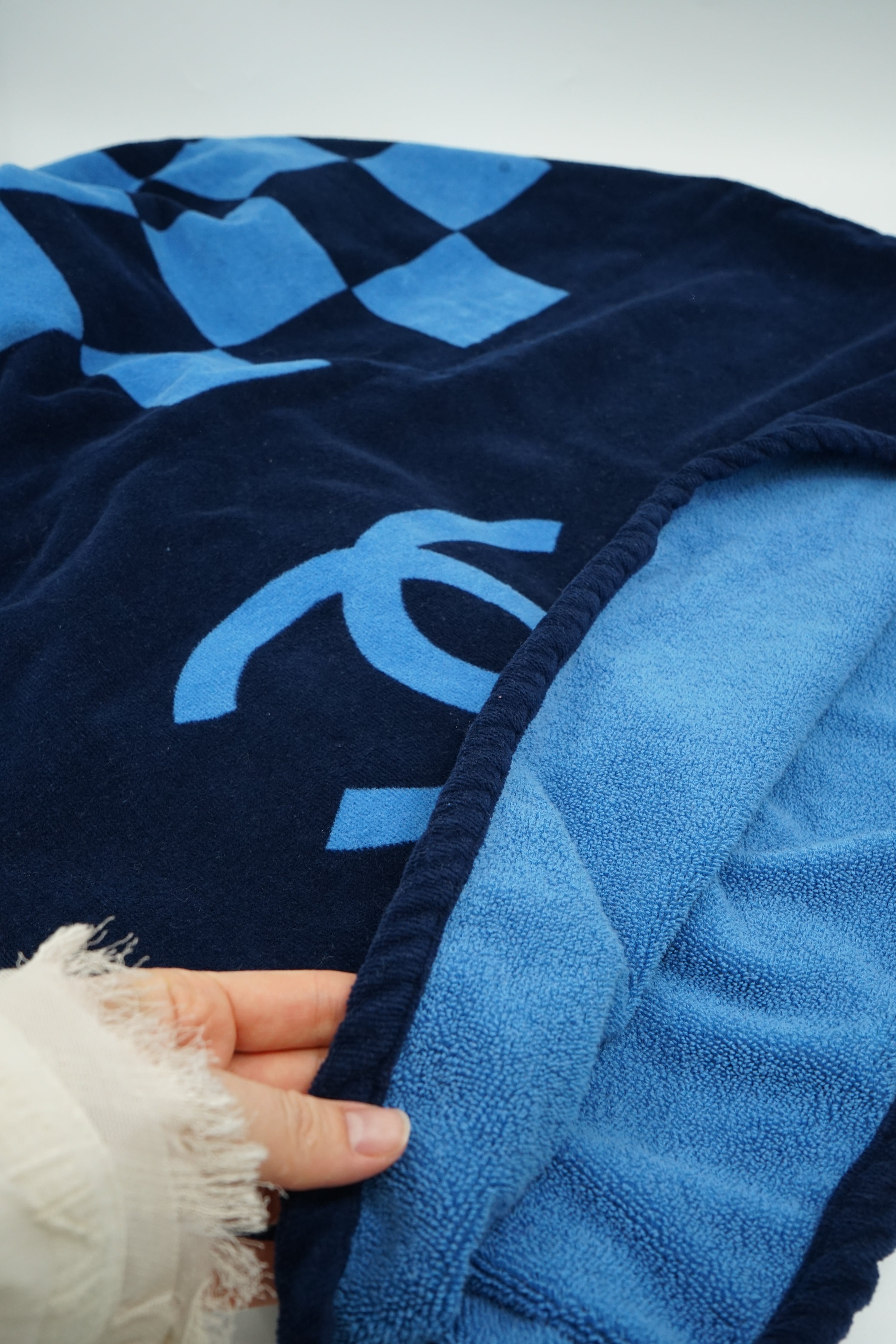 Chanel Beach Blanket CC Checkered