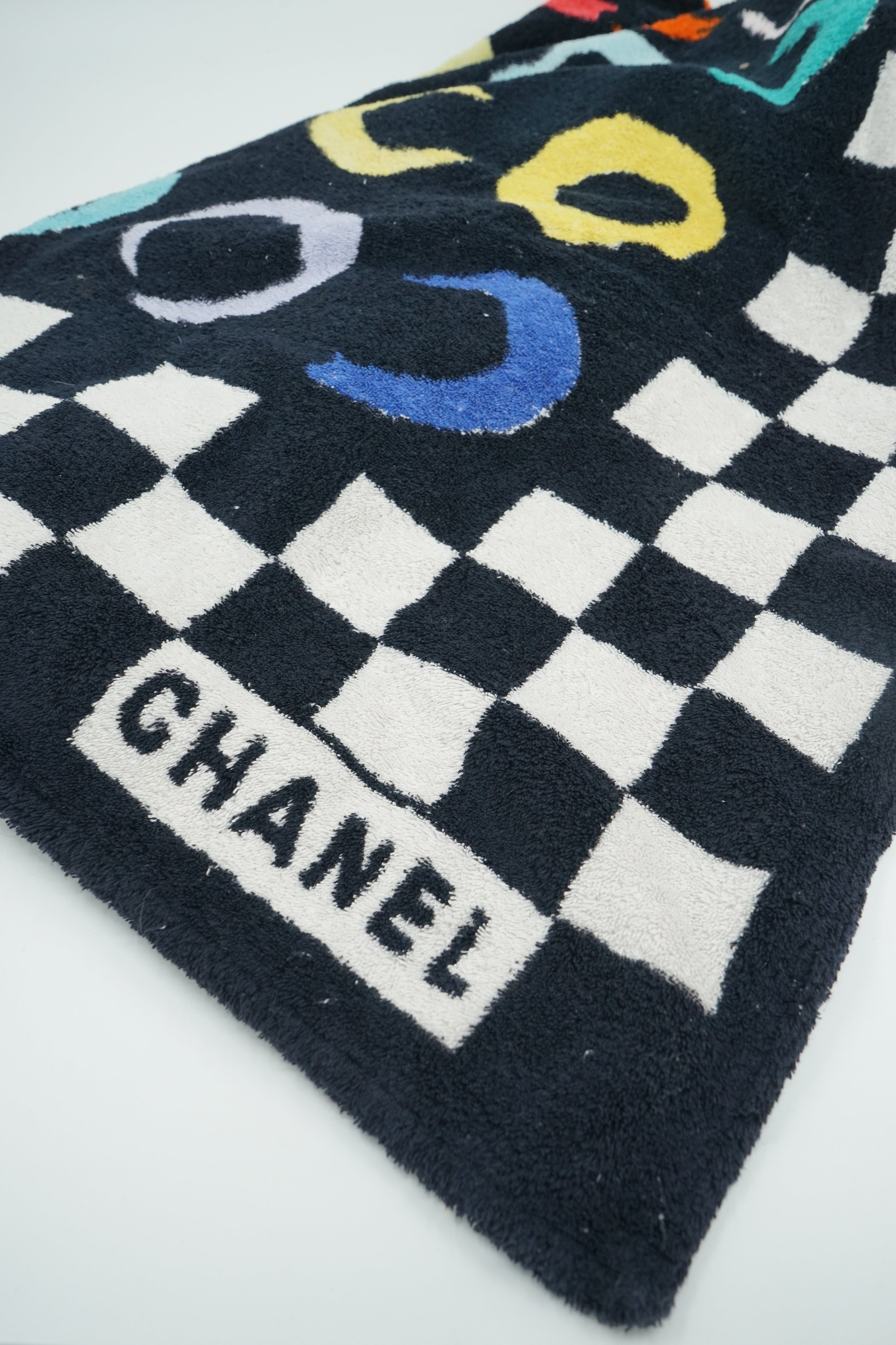 Chanel SS1995 Runway COCO Logo Beach Blanket  Multicolor
