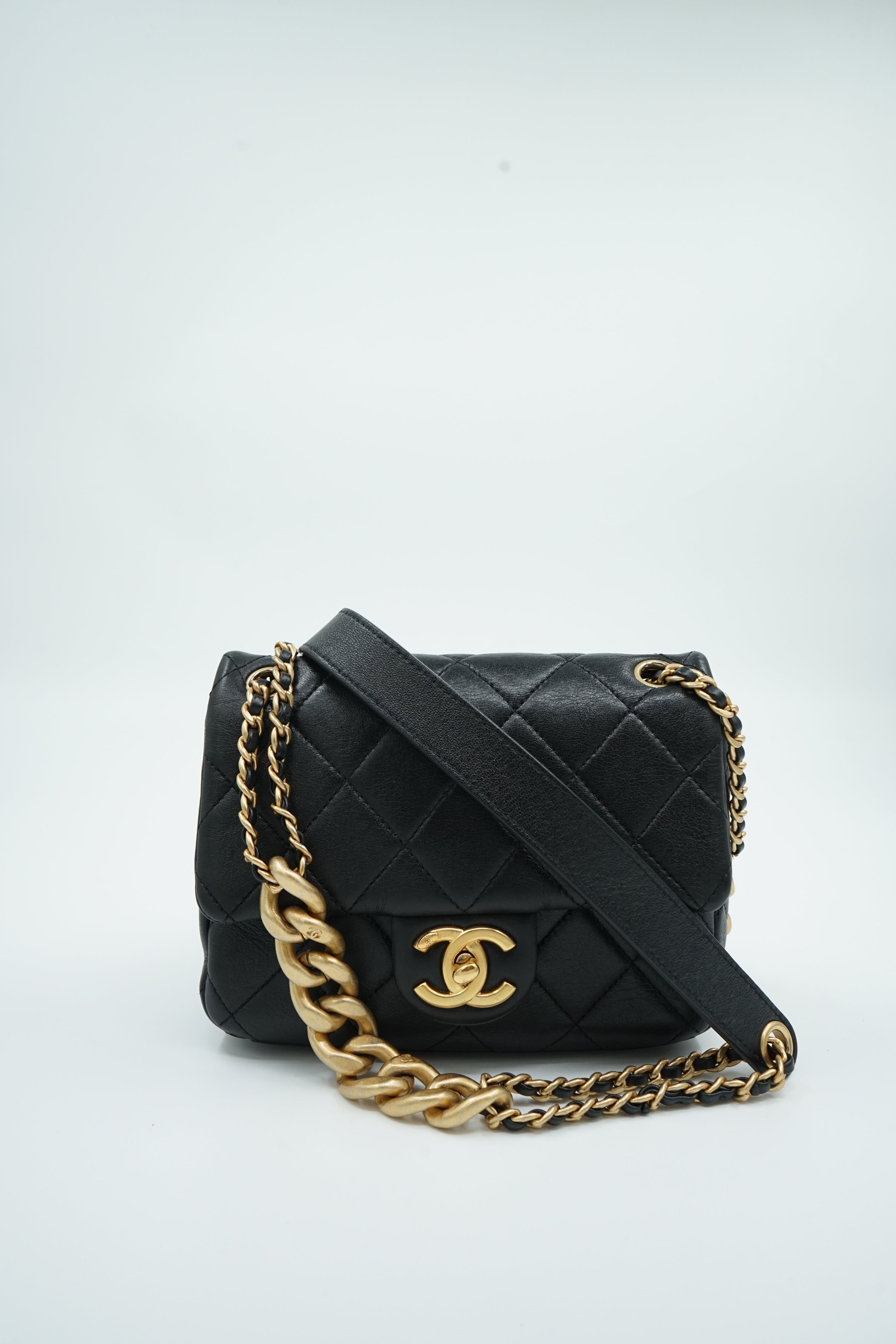 Chanel Mini Square Double Chain Flap Bag