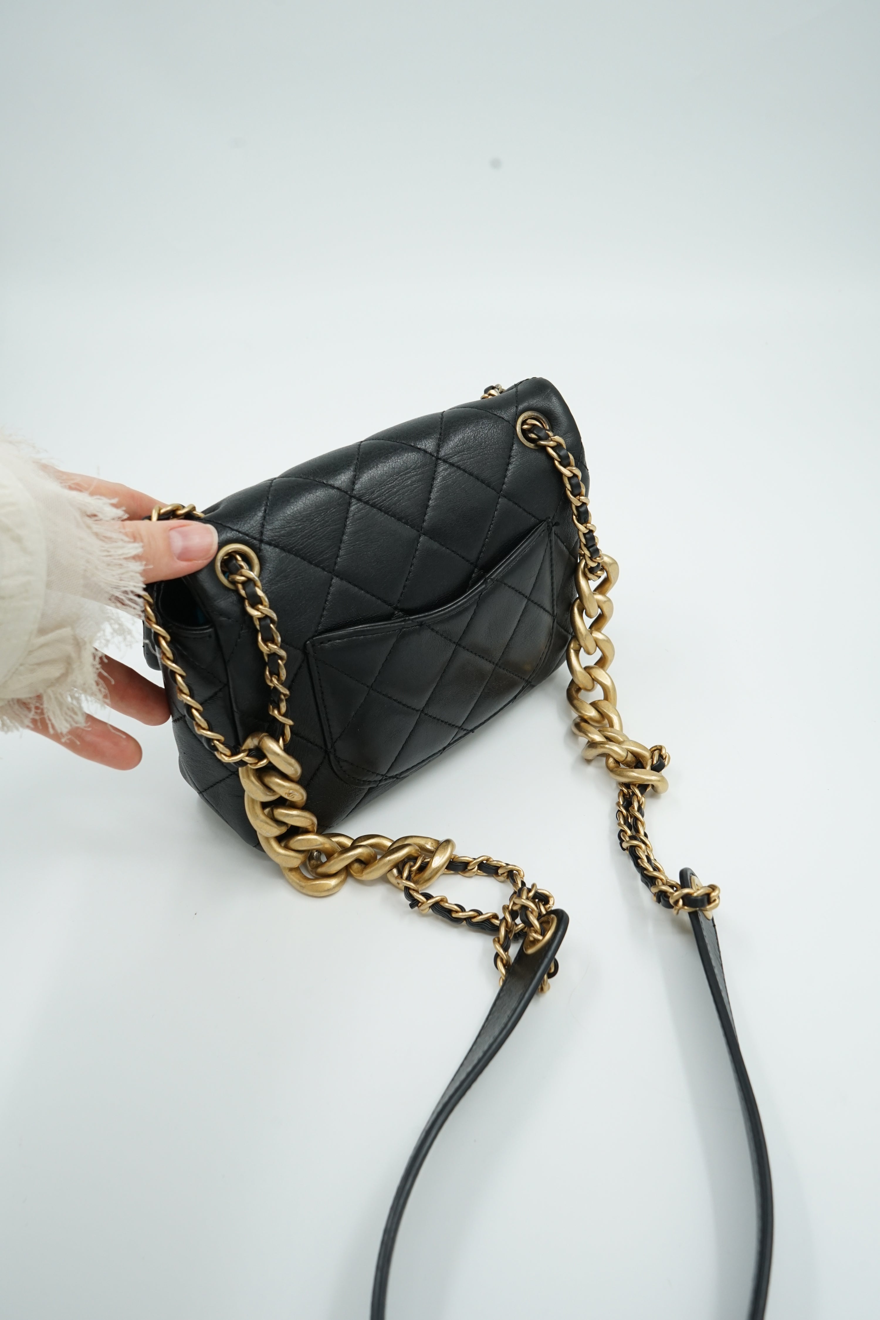 Chanel Mini Square Double Chain Flap Bag