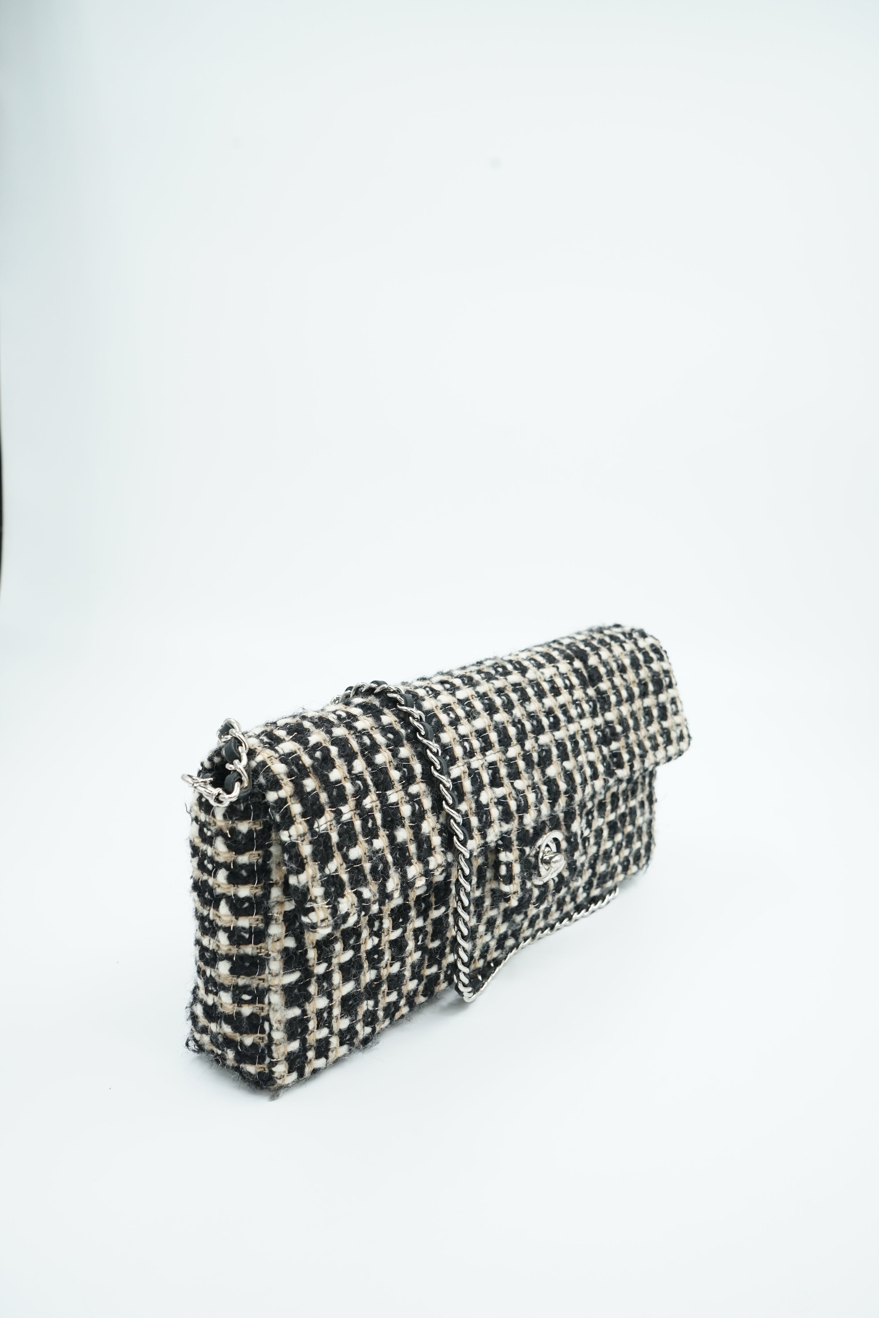 Chanel Tweed East West Flap Bag