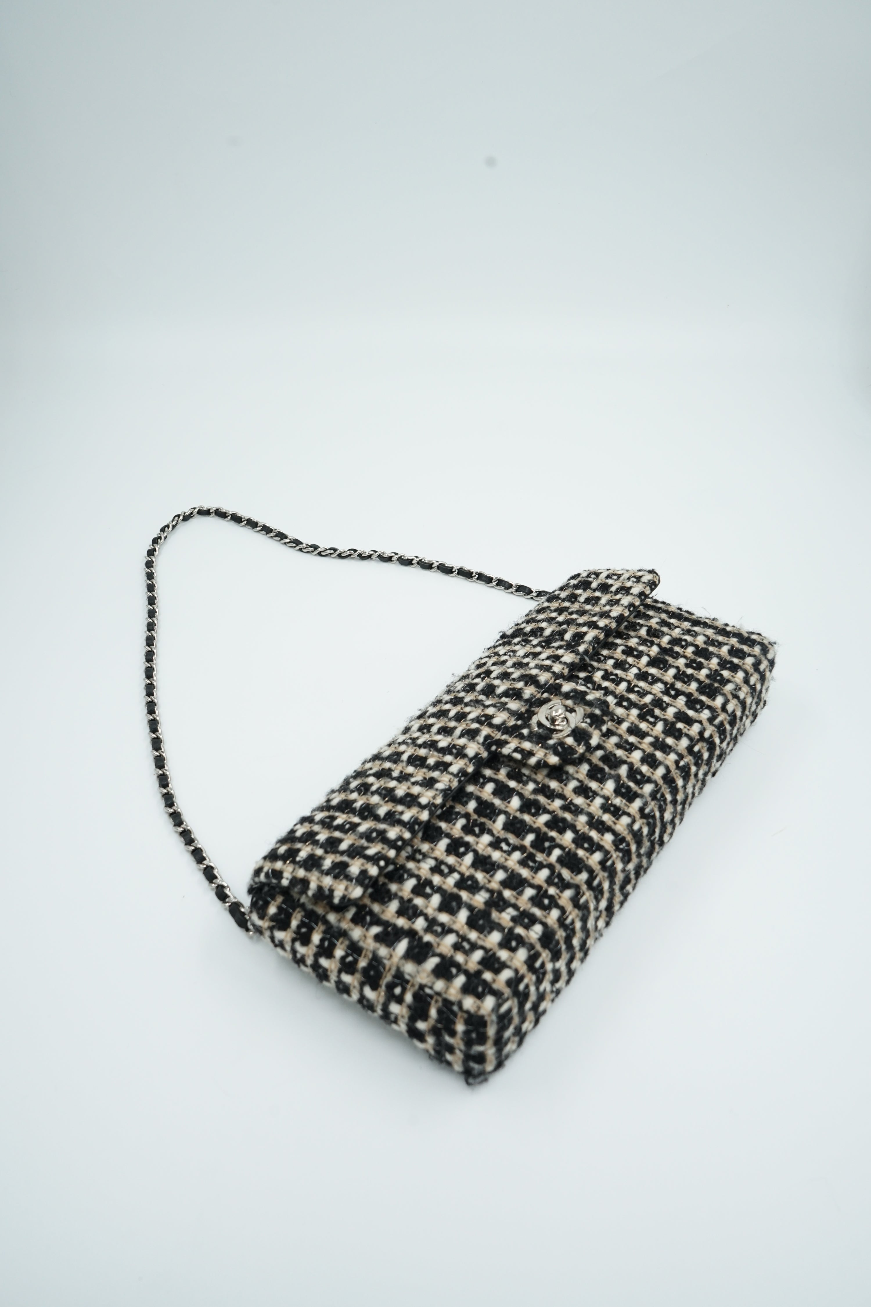 Chanel Tweed East West Flap Bag