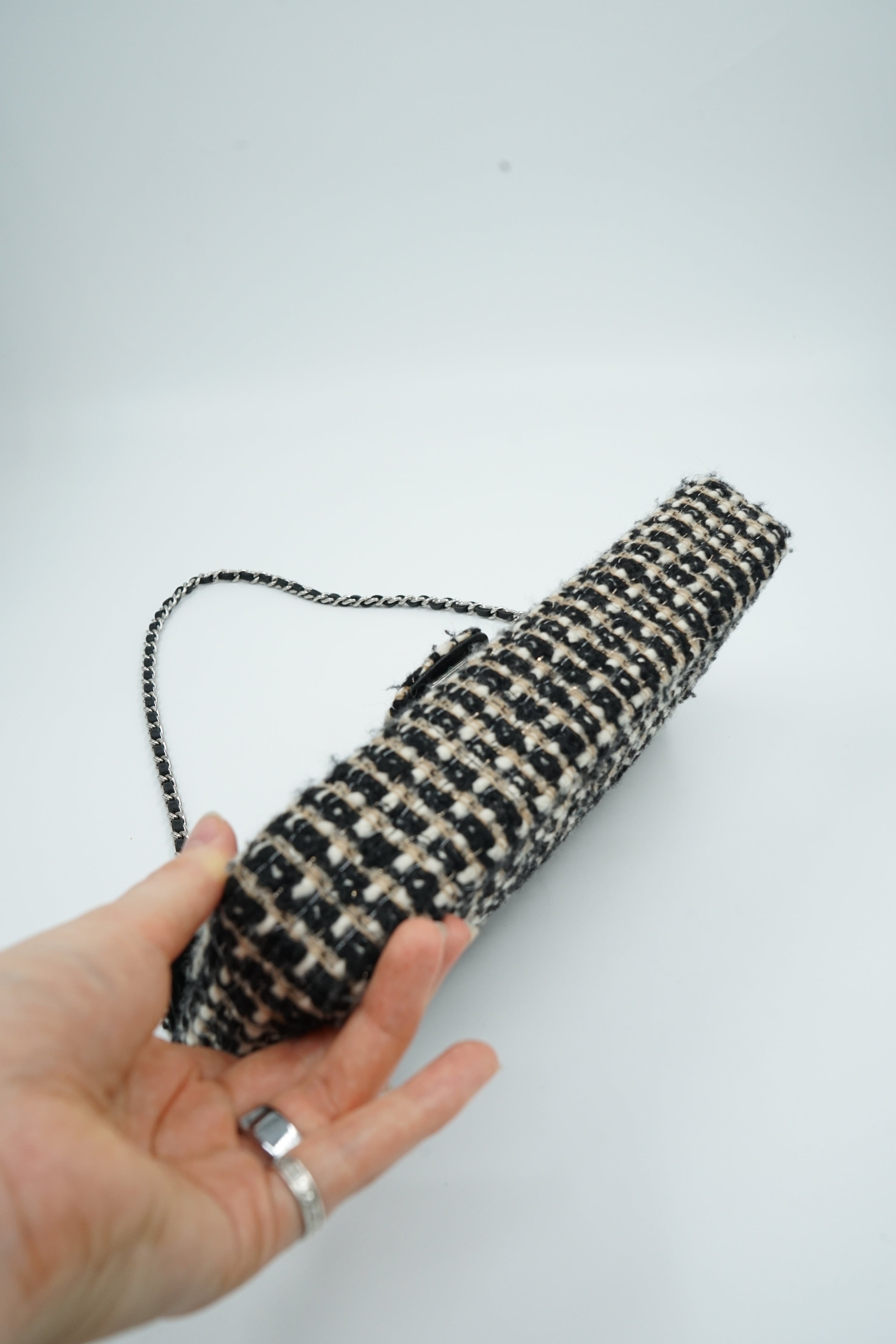 Chanel Tweed East West Flap Bag