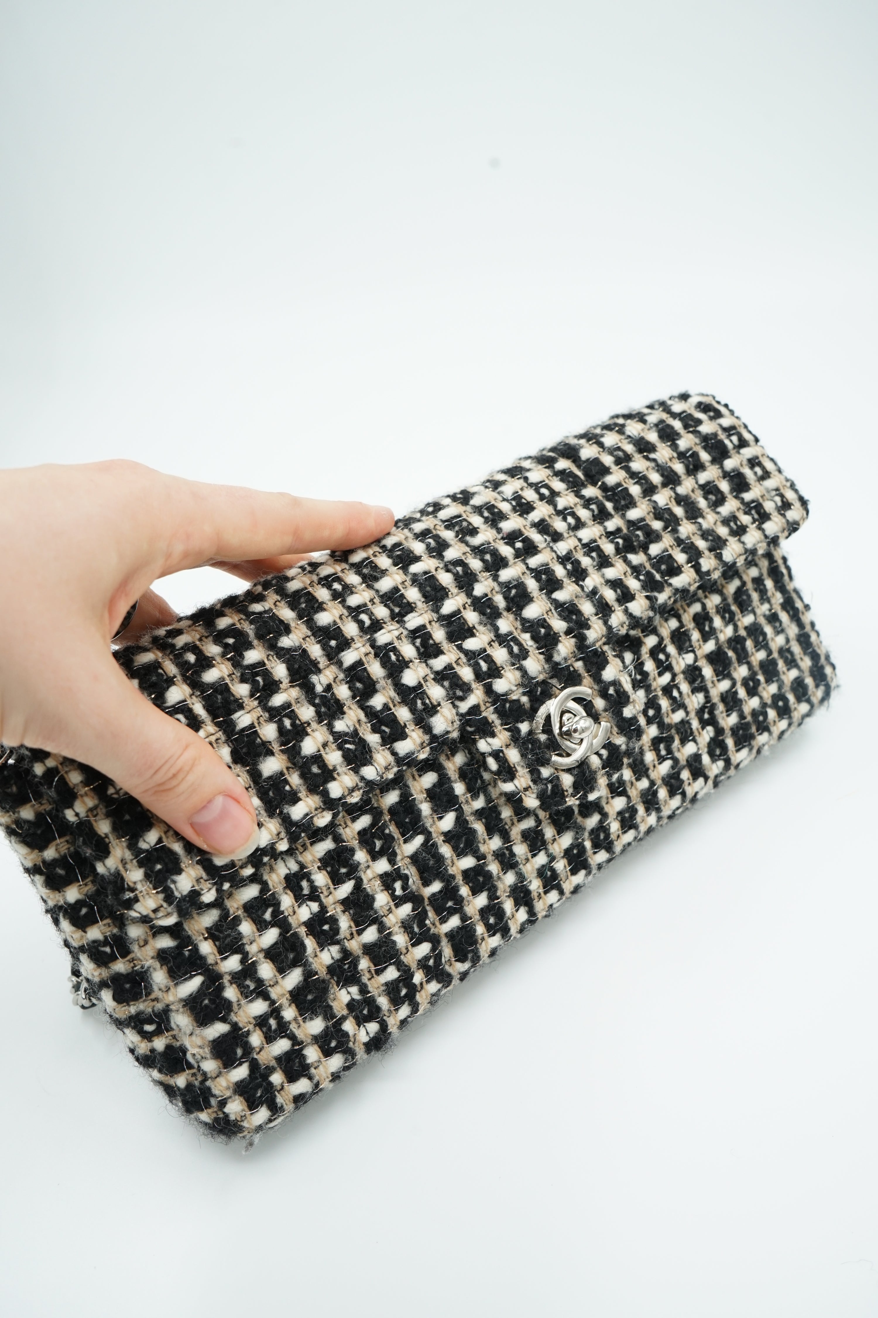 Chanel Tweed East West Flap Bag