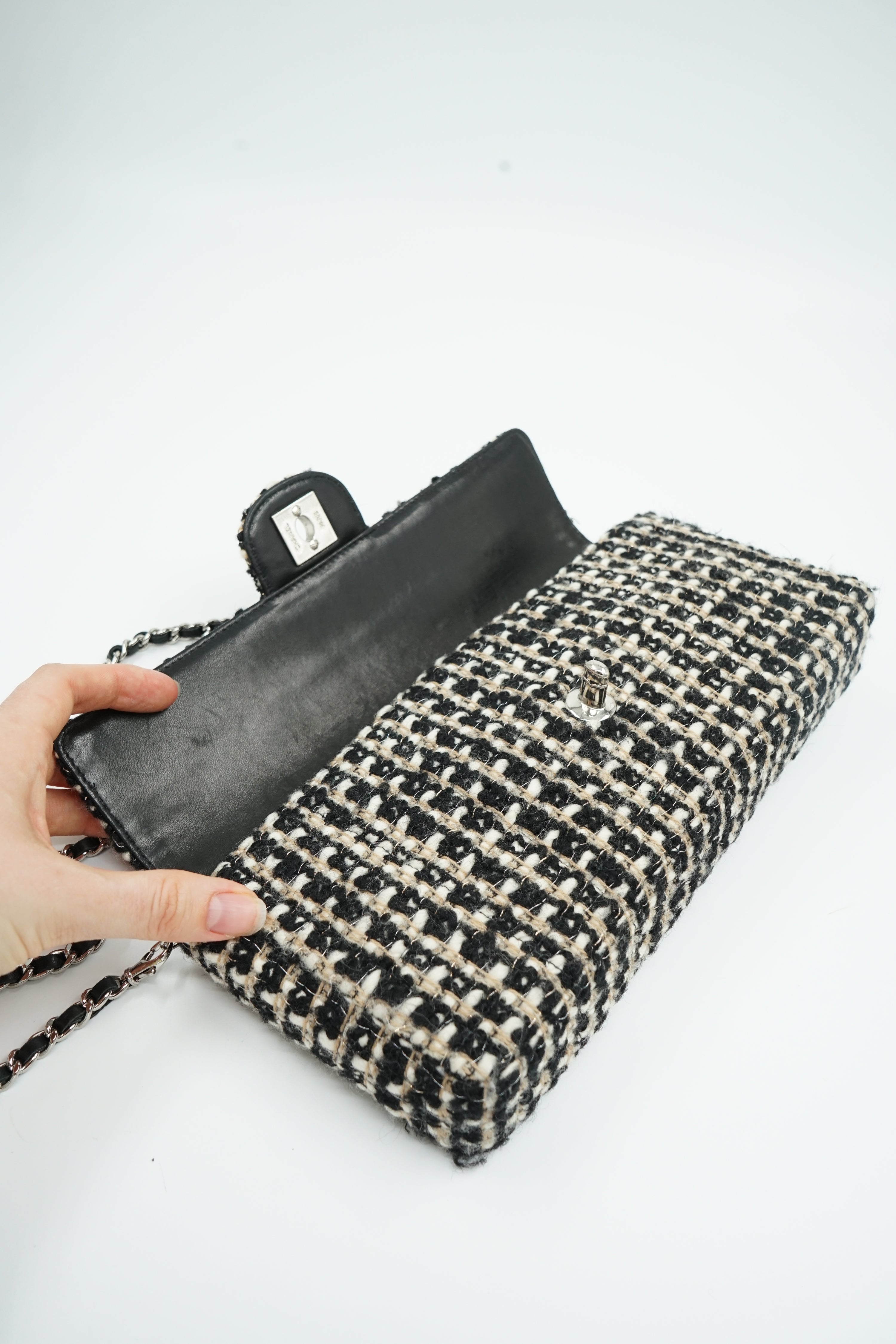 Chanel Tweed East West Flap Bag