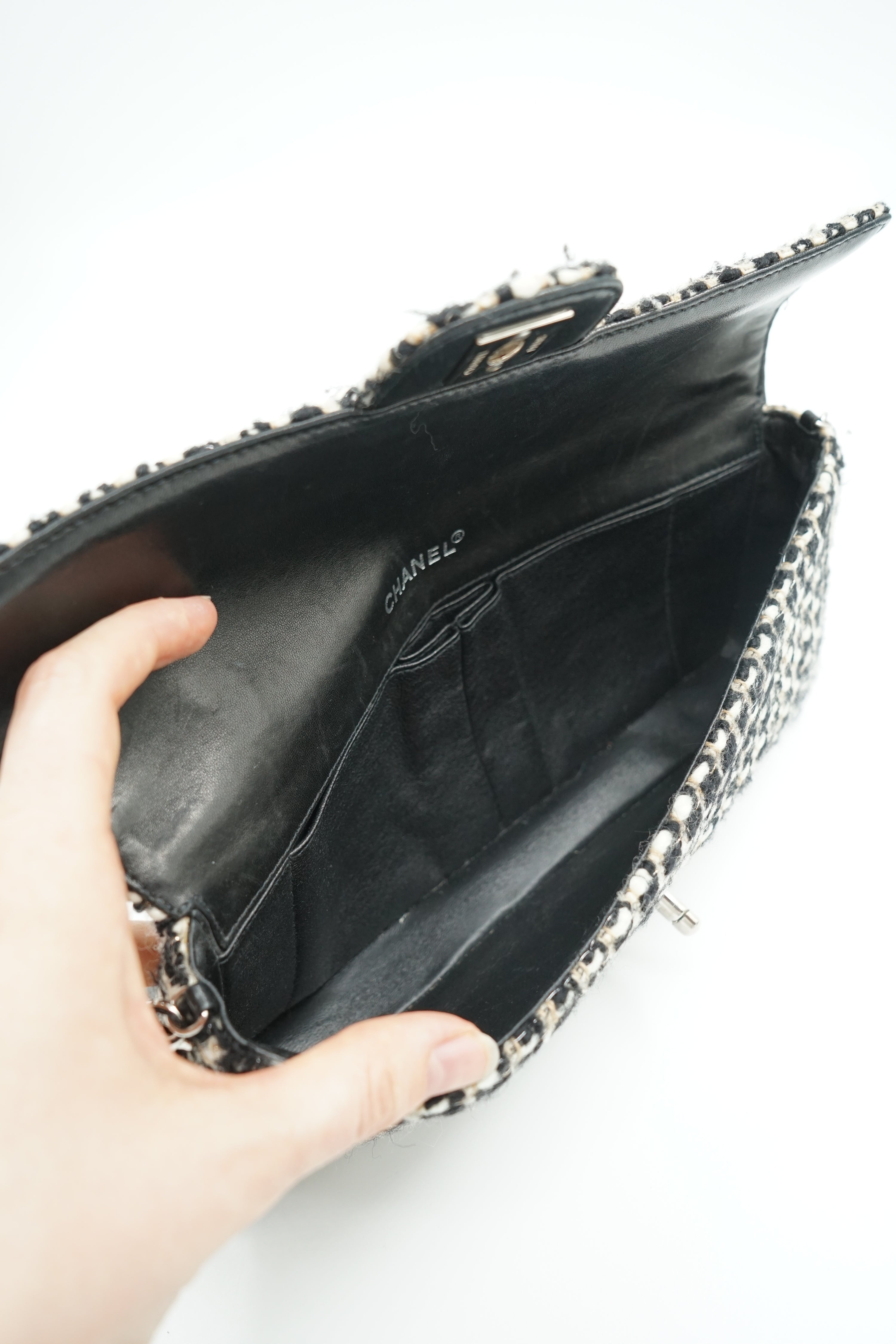 Chanel Tweed East West Flap Bag