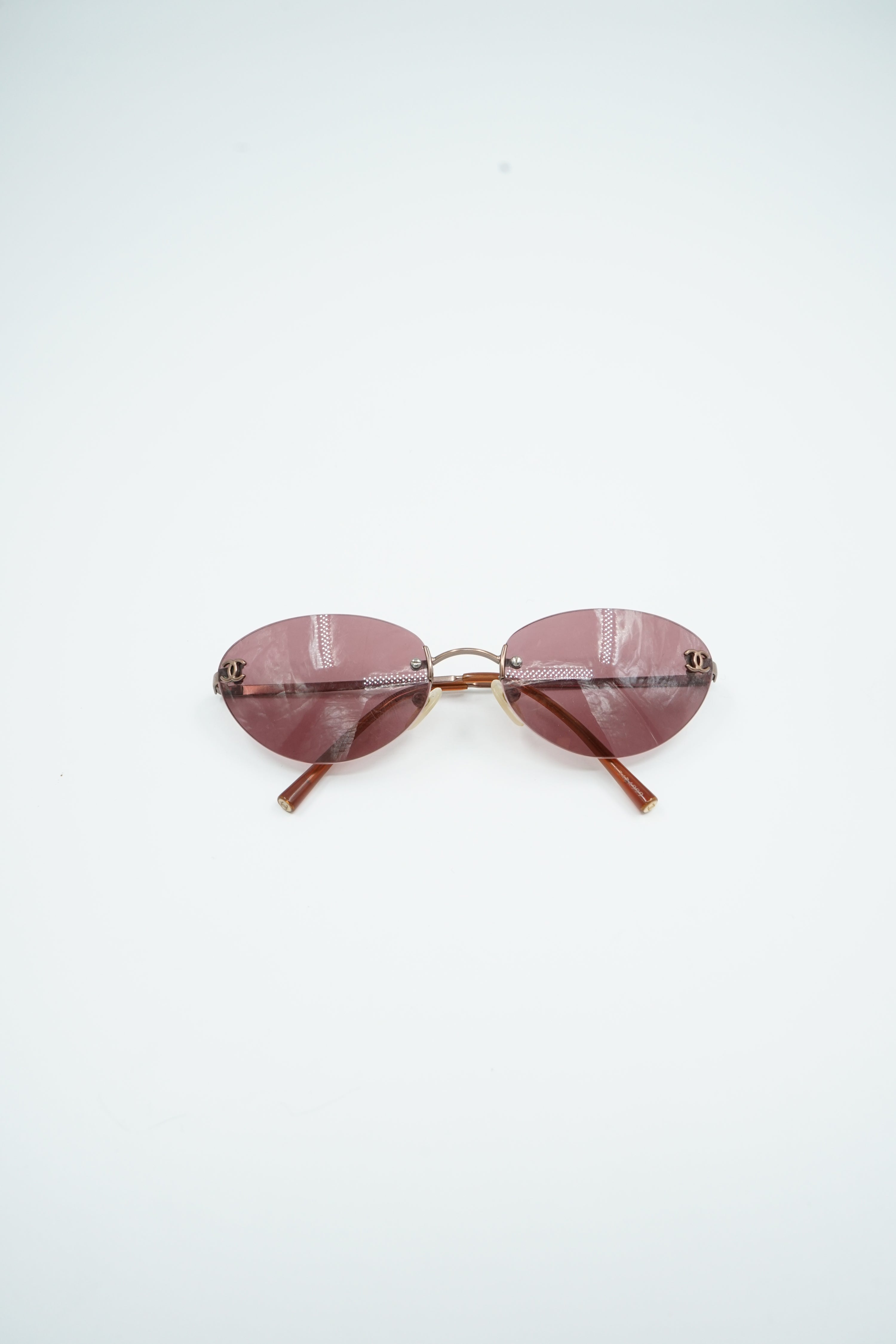 Chanel Pink Rimless Mini Glasses