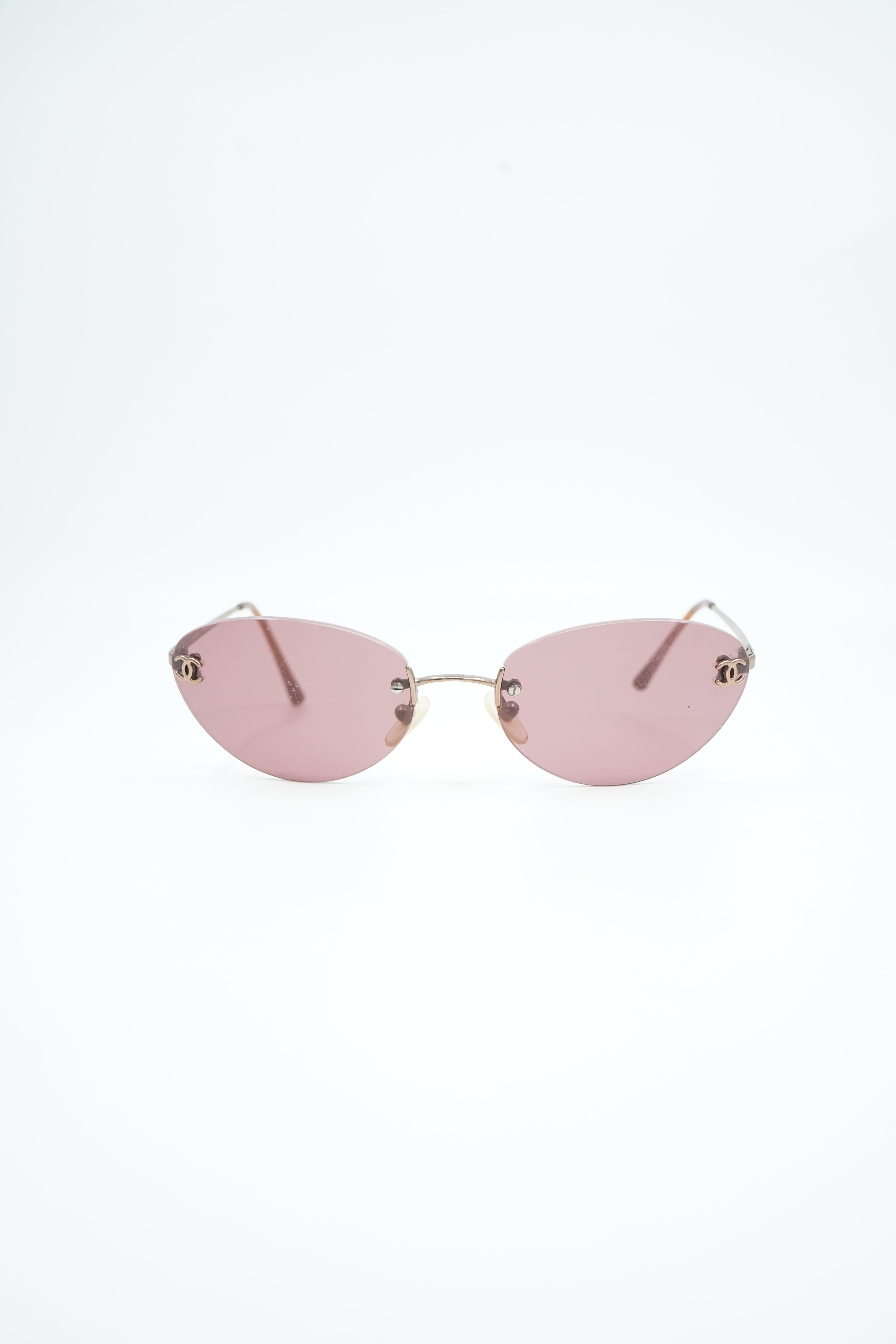 Chanel Pink Rimless Mini Glasses