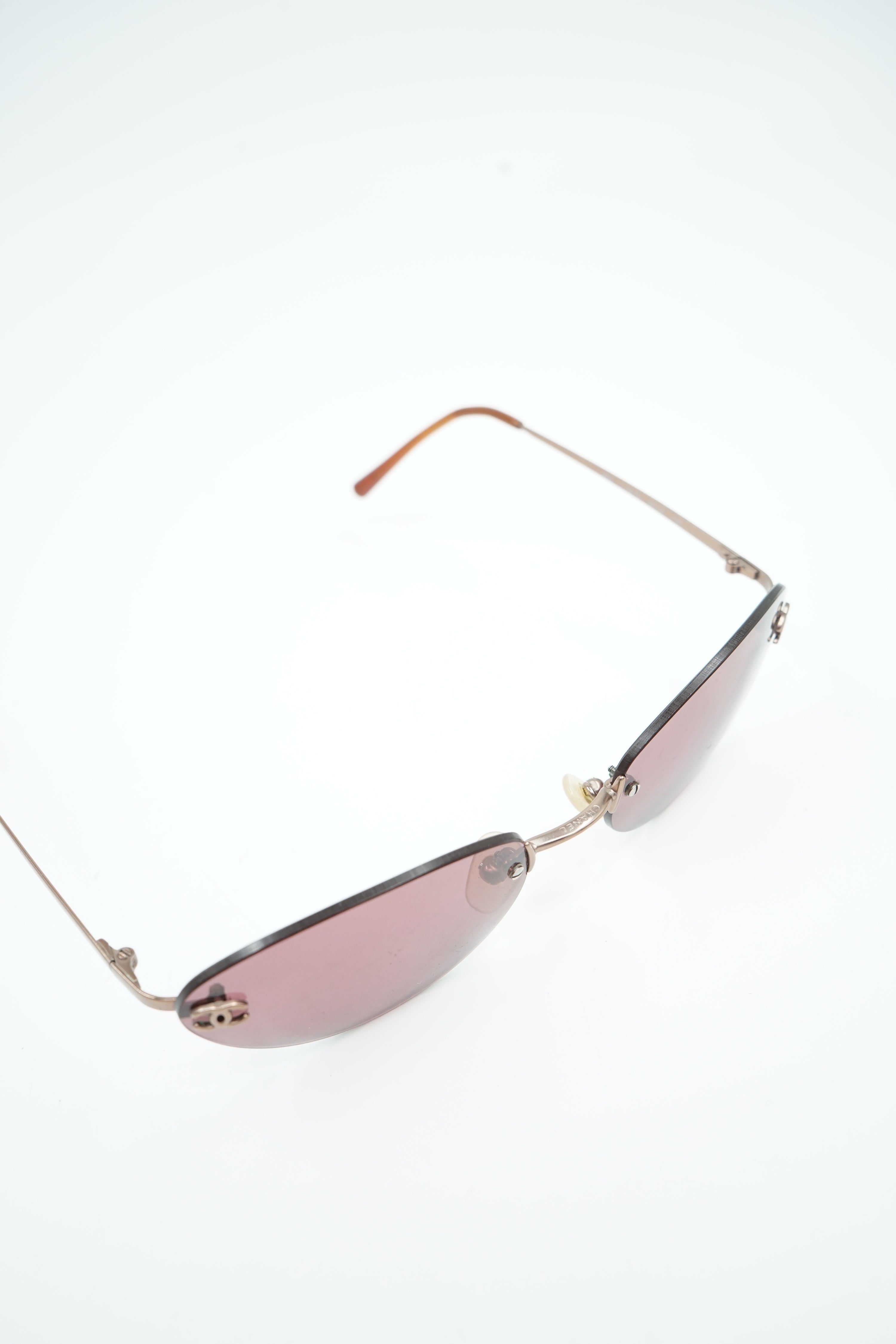Chanel Pink Rimless Mini Glasses
