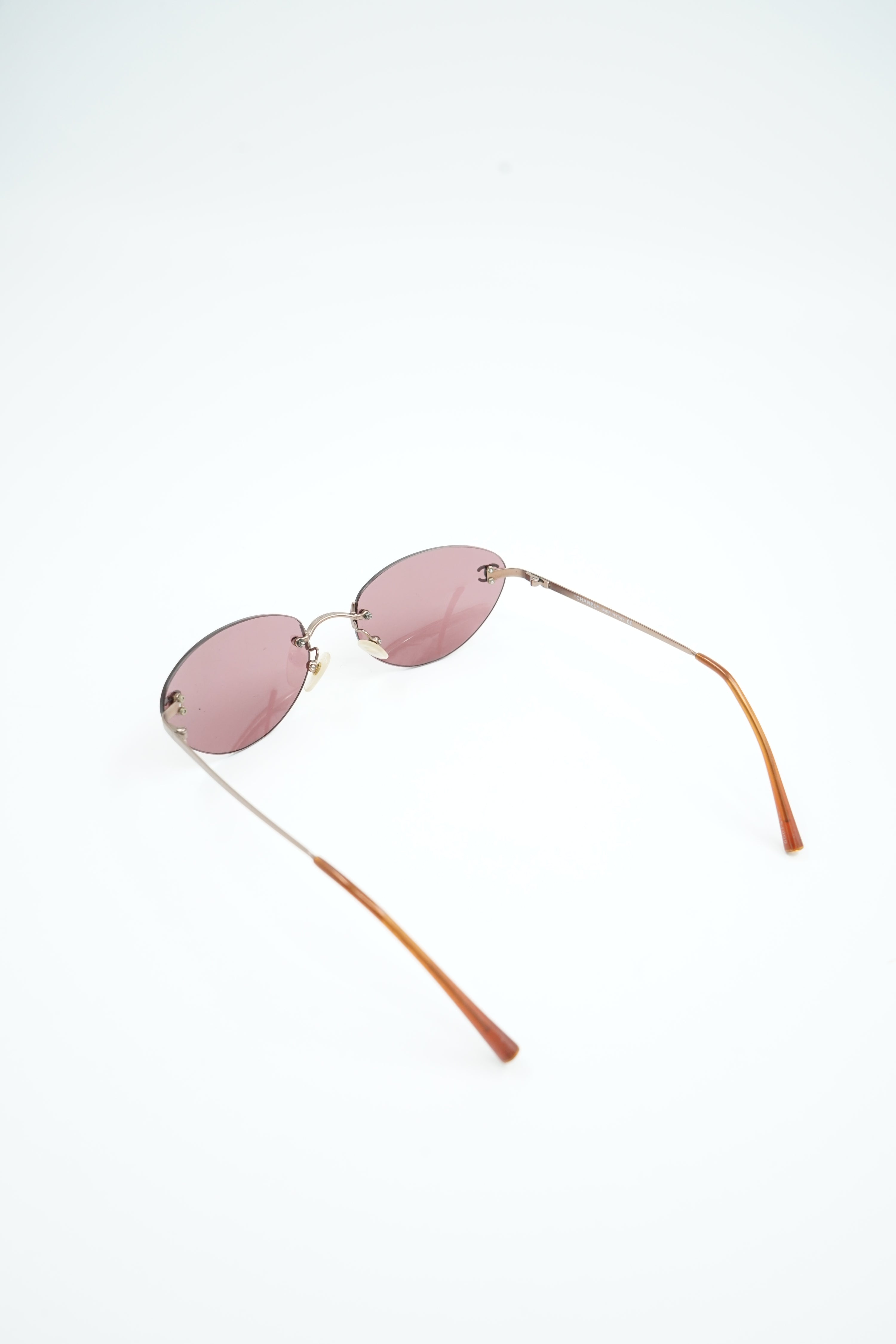 Chanel Pink Rimless Mini Glasses