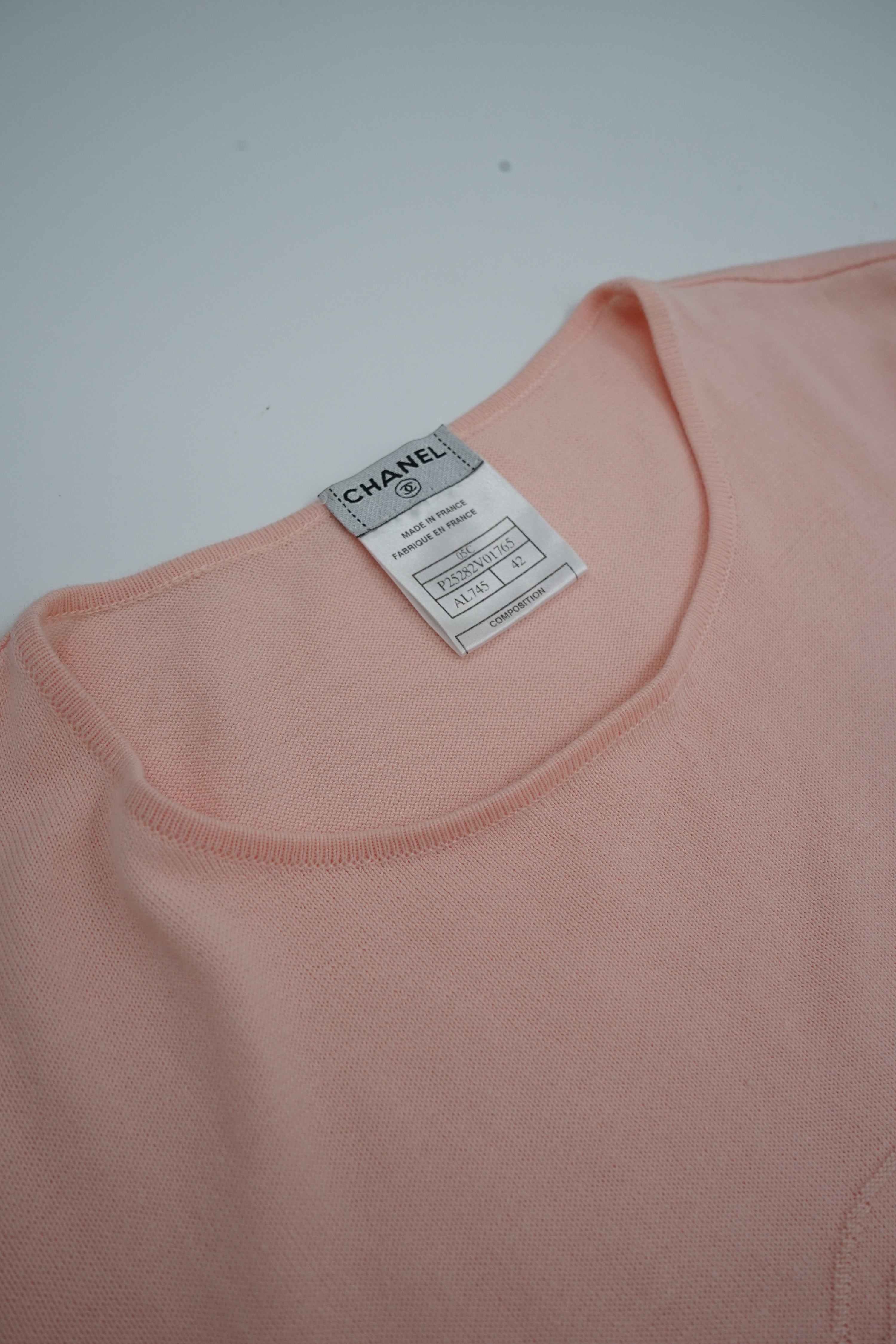 Chanel Knit Logo Tee Pink 2005