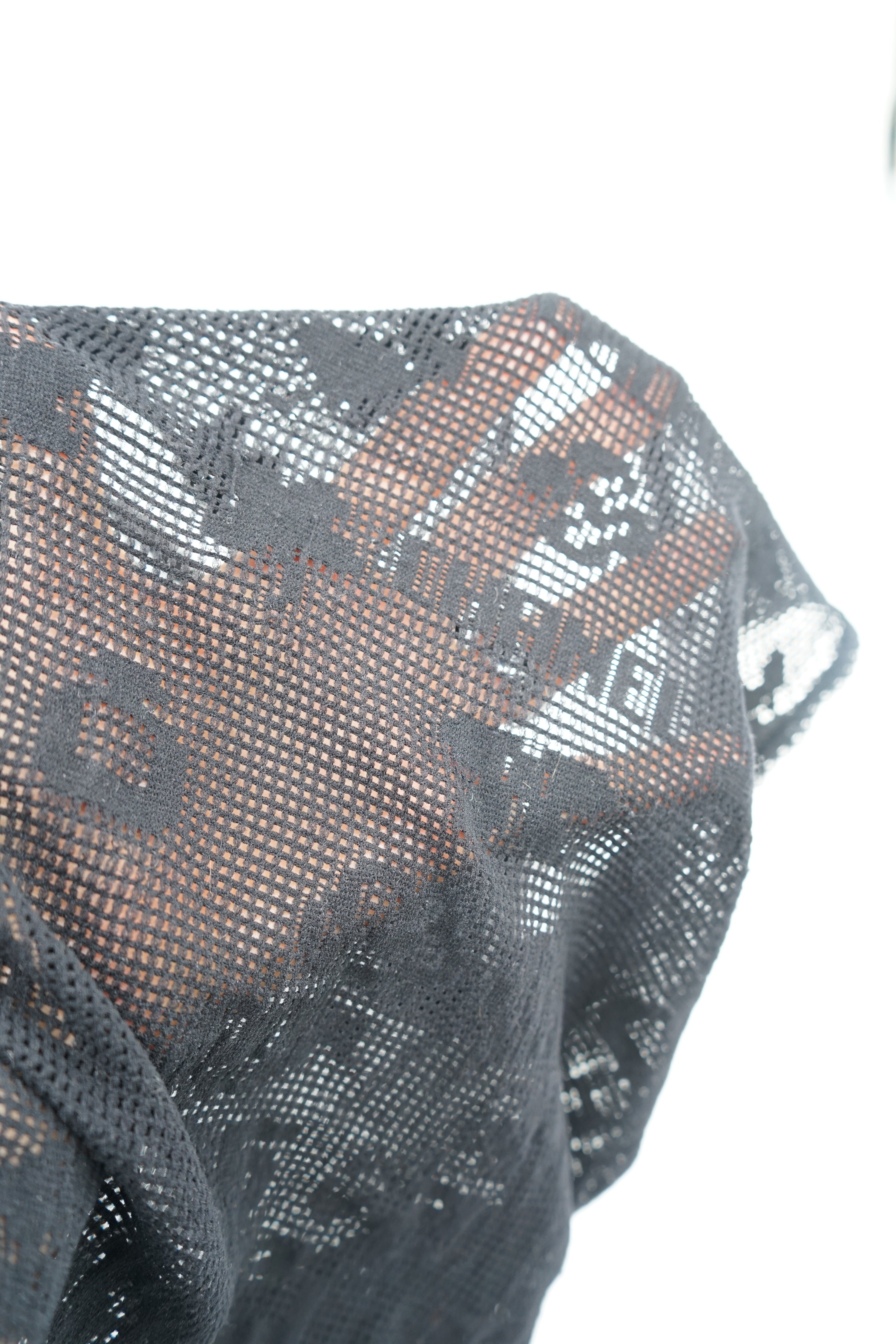 Chanel SS 2003 Logo Sheer Mesh Top