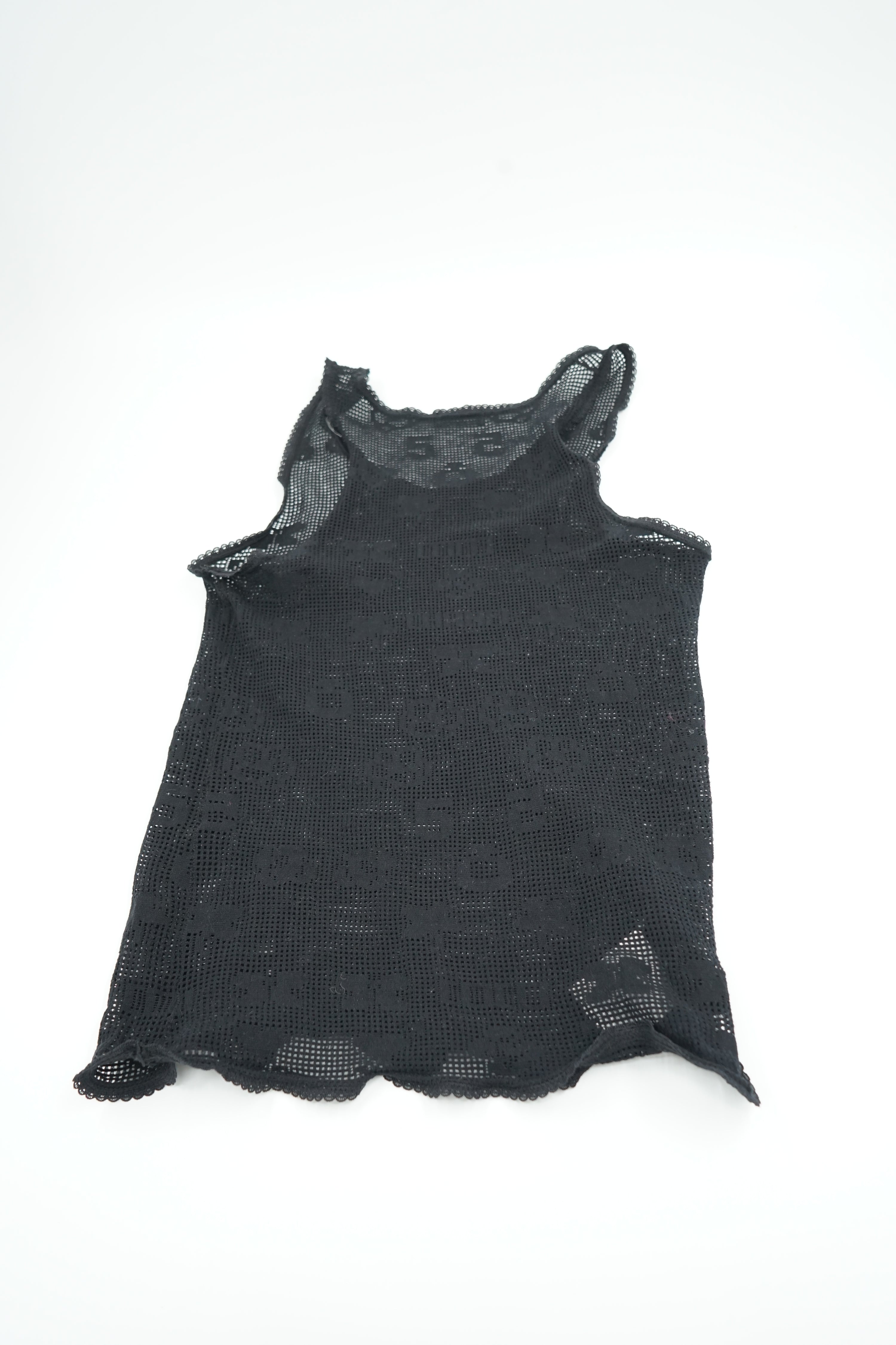 Chanel SS 2003 Logo Sheer Mesh Top