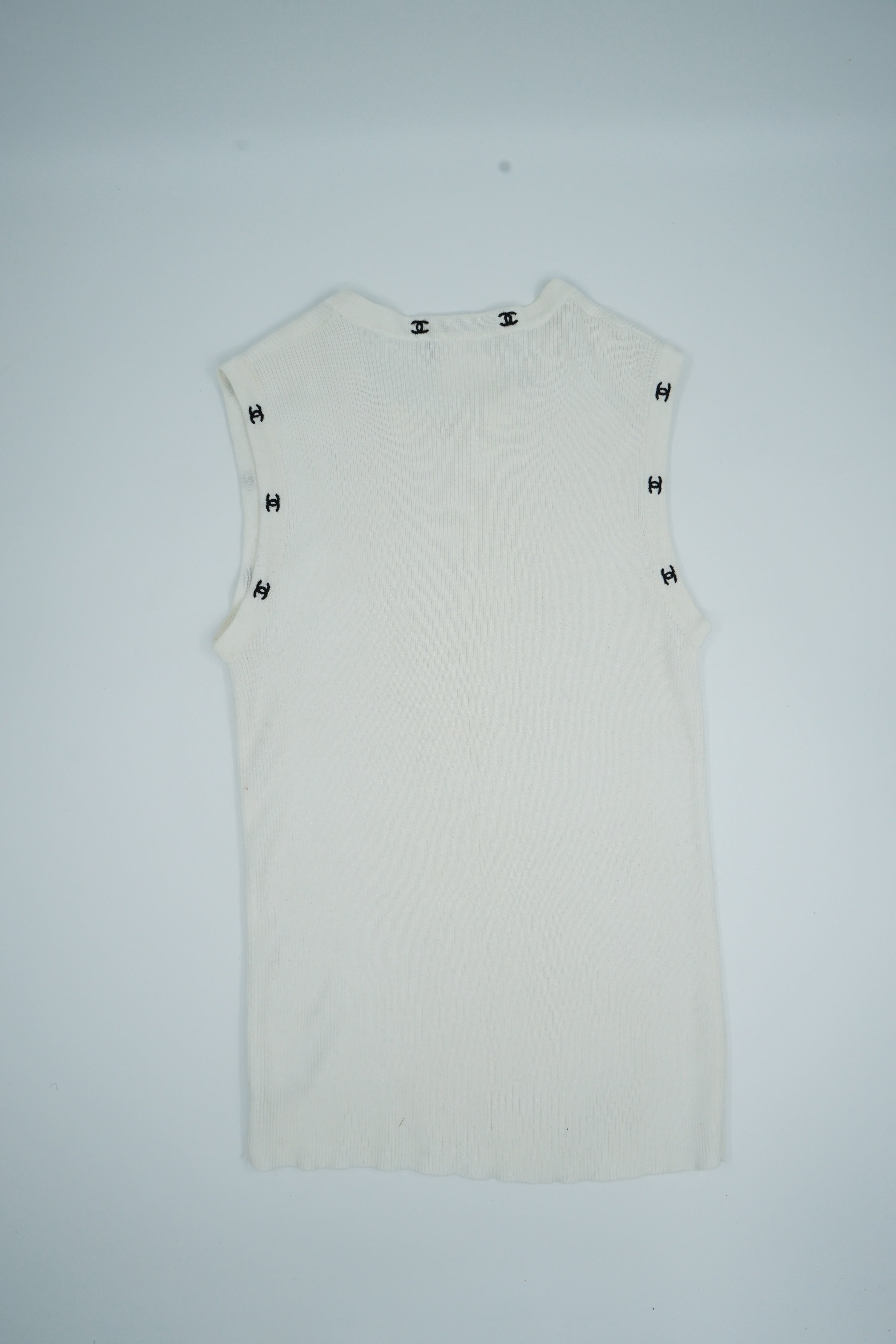 Chanel 1996C Ribbed Logo Tank Top
