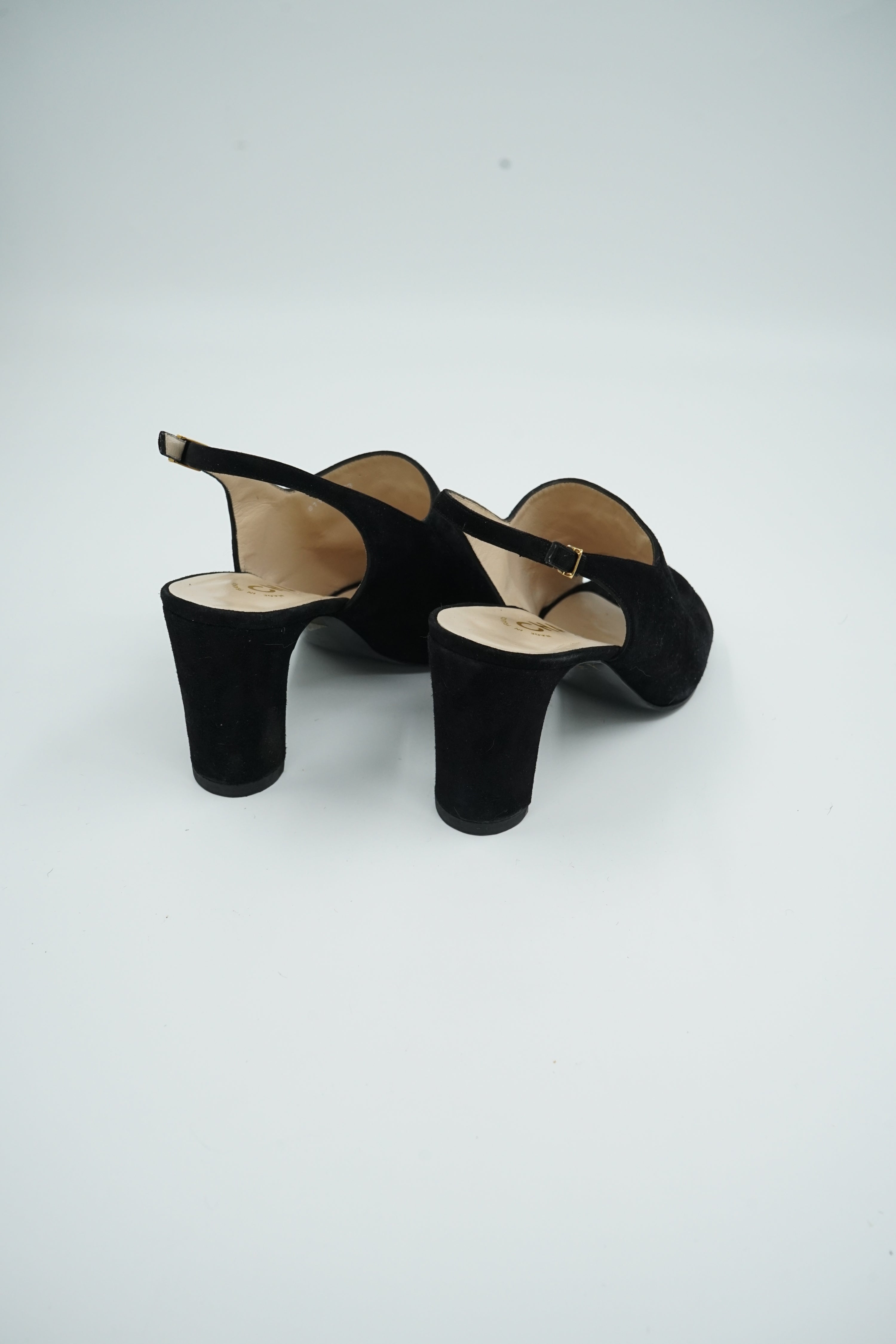 Chanel Heeled CC Embossed Logo Mules