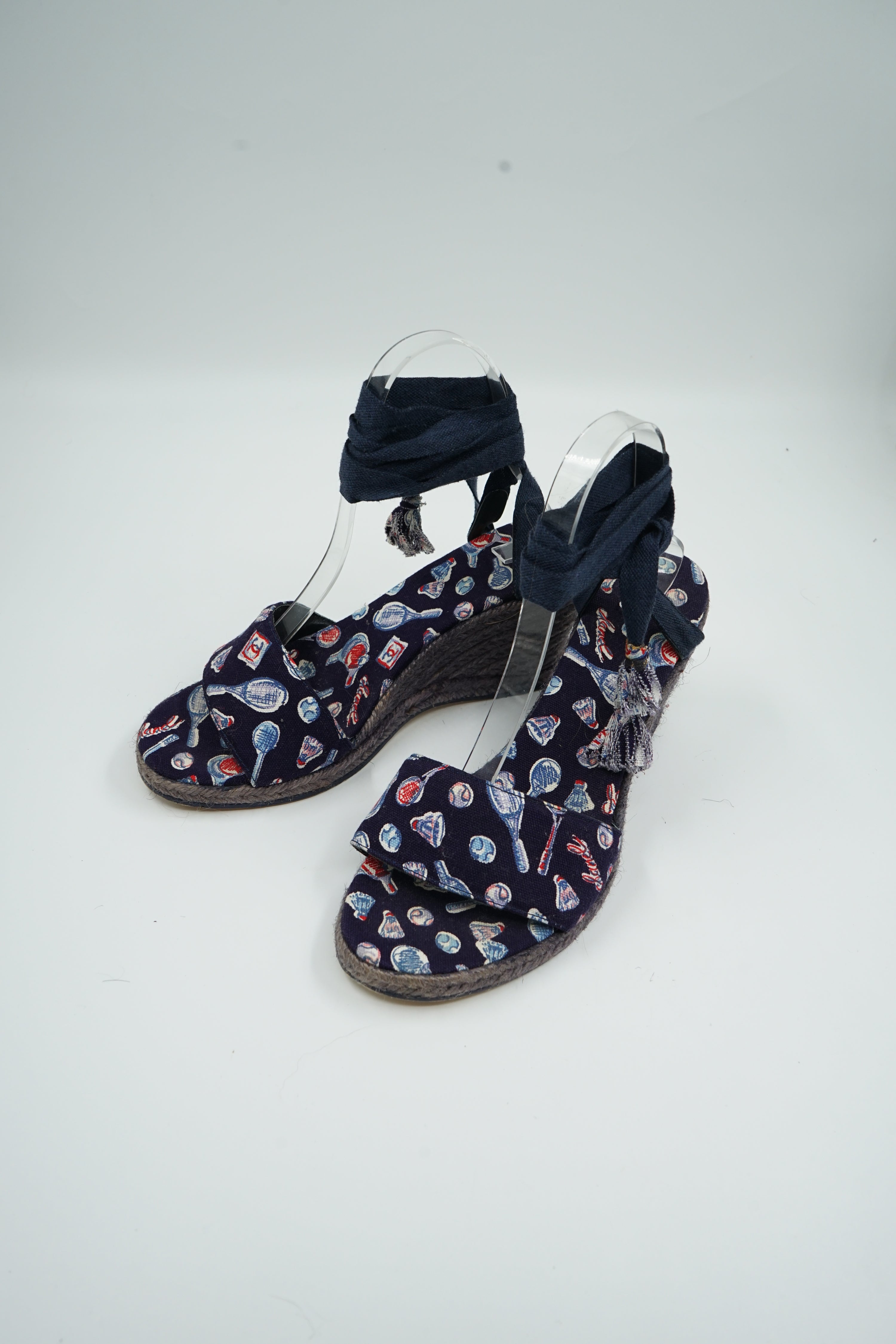 Chanel Tennis Logo Print Tie Wedges