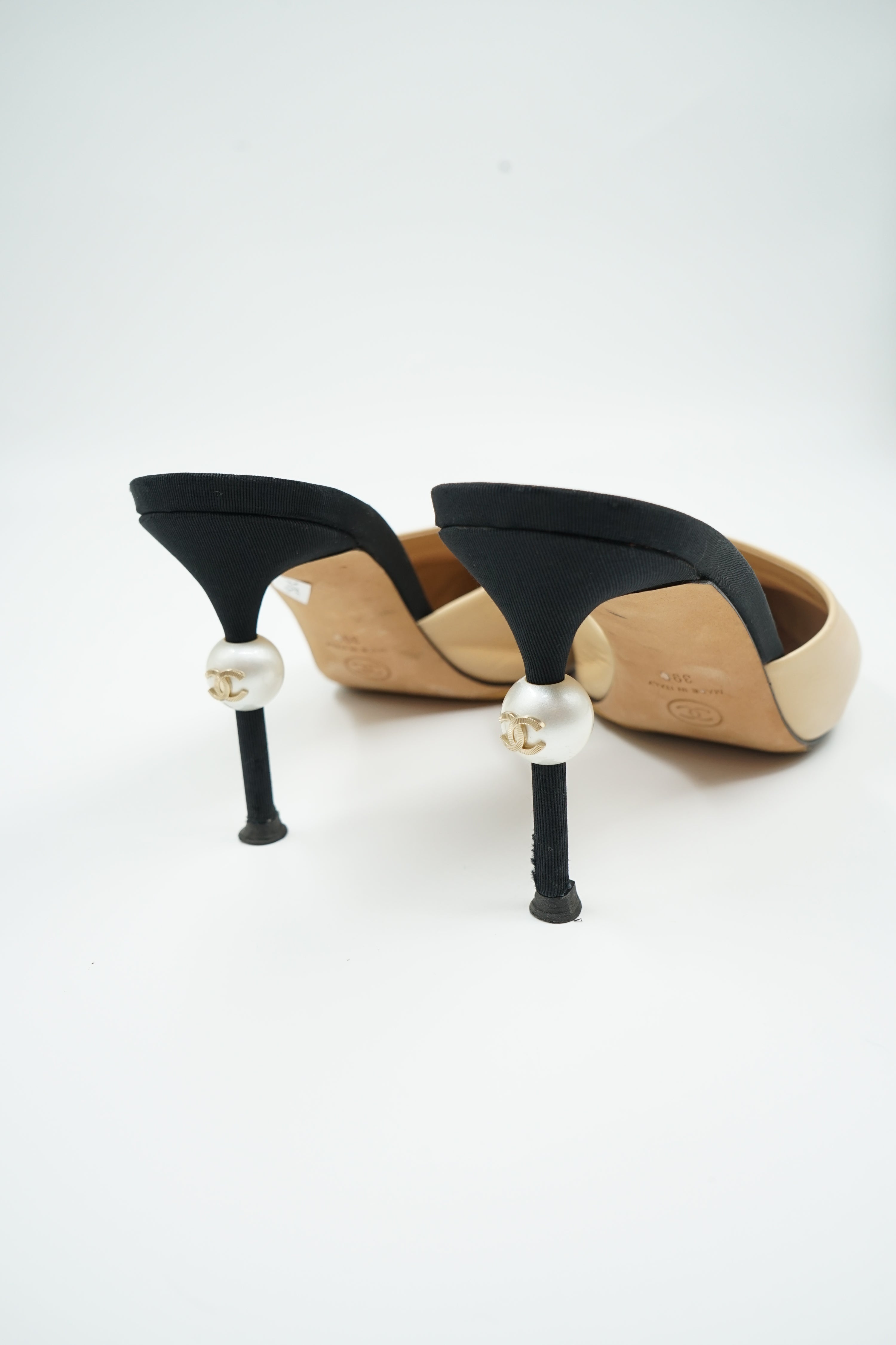 Chanel Pearl Slingback Mules