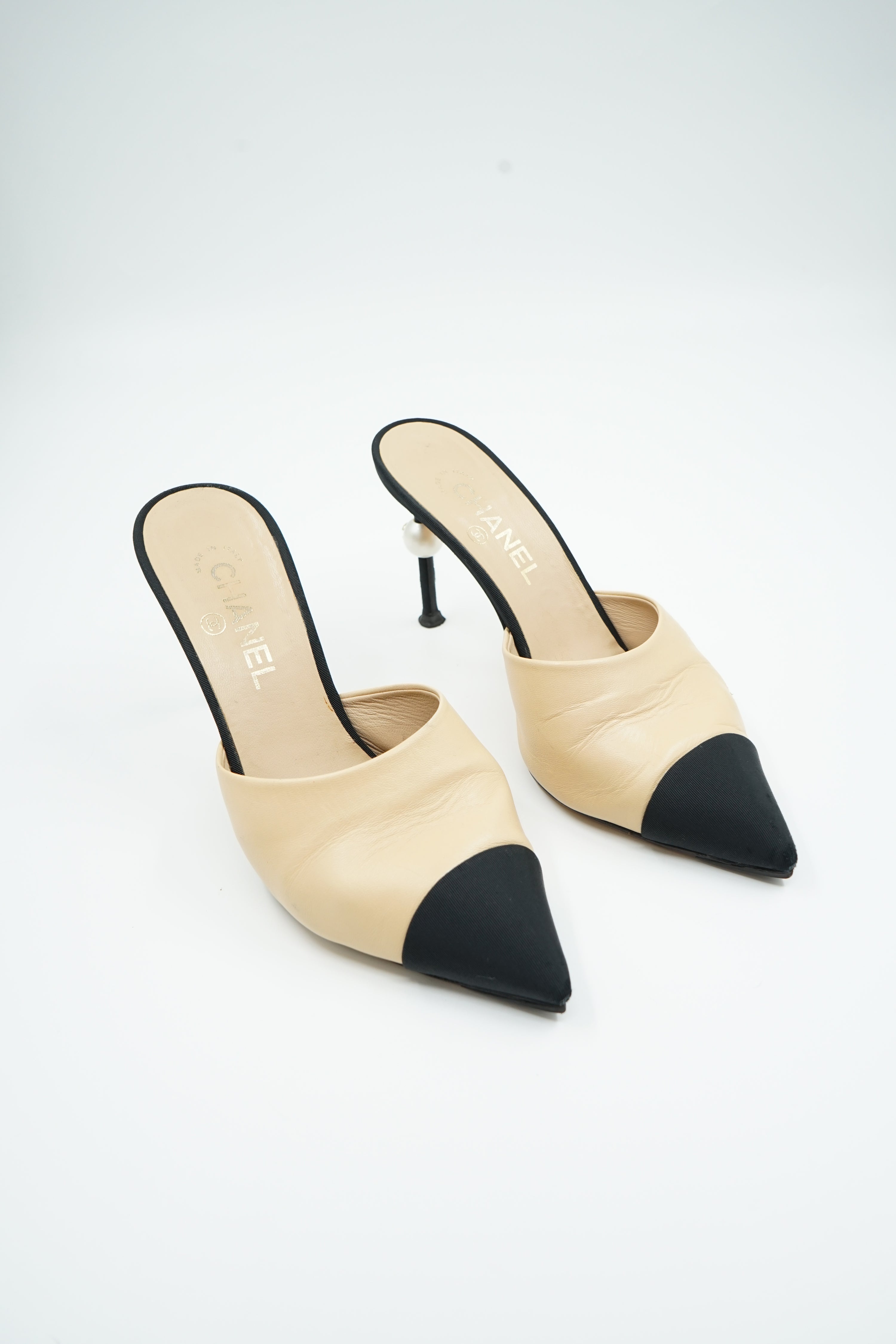 Chanel Pearl Slingback Mules