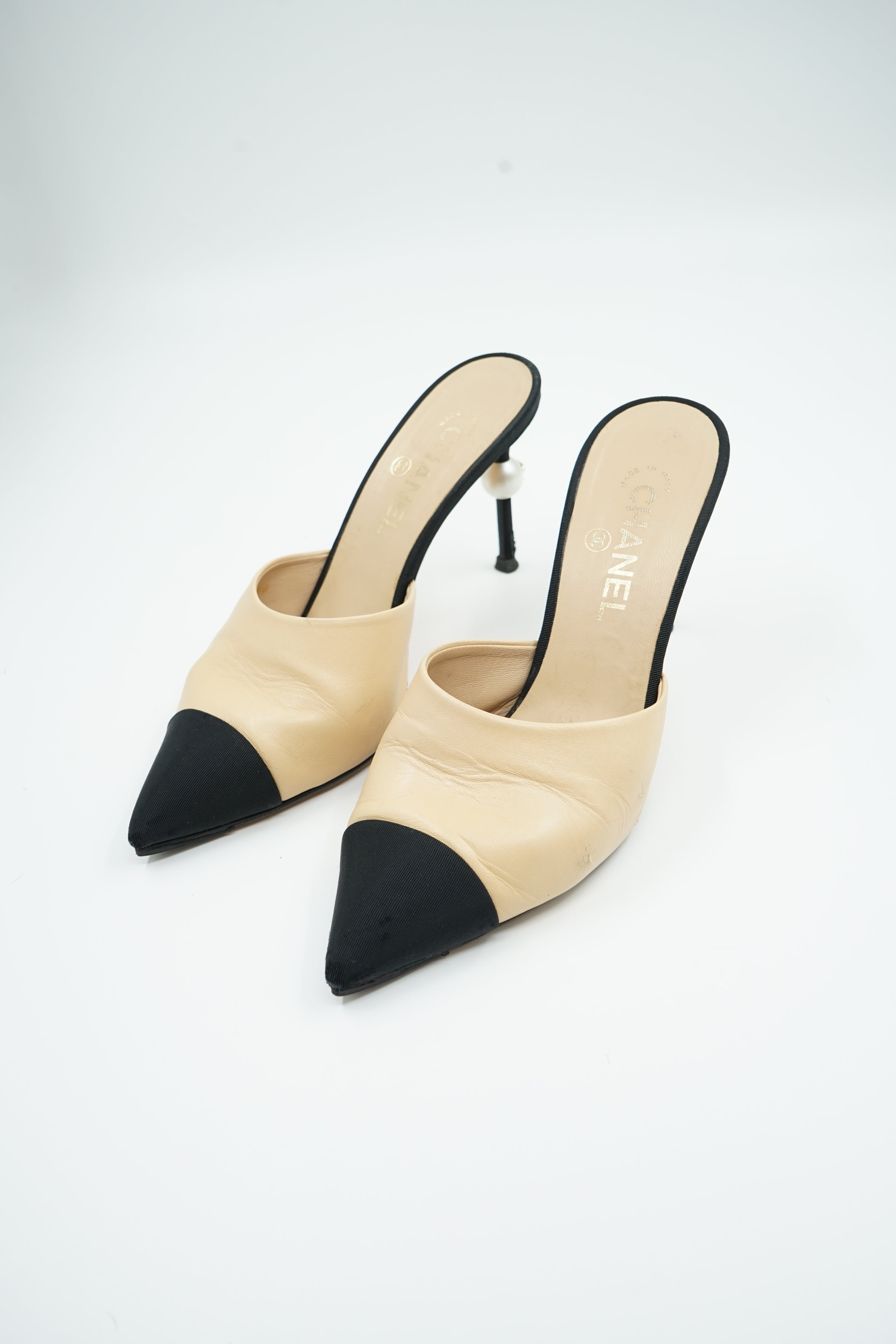 Chanel Pearl Slingback Mules