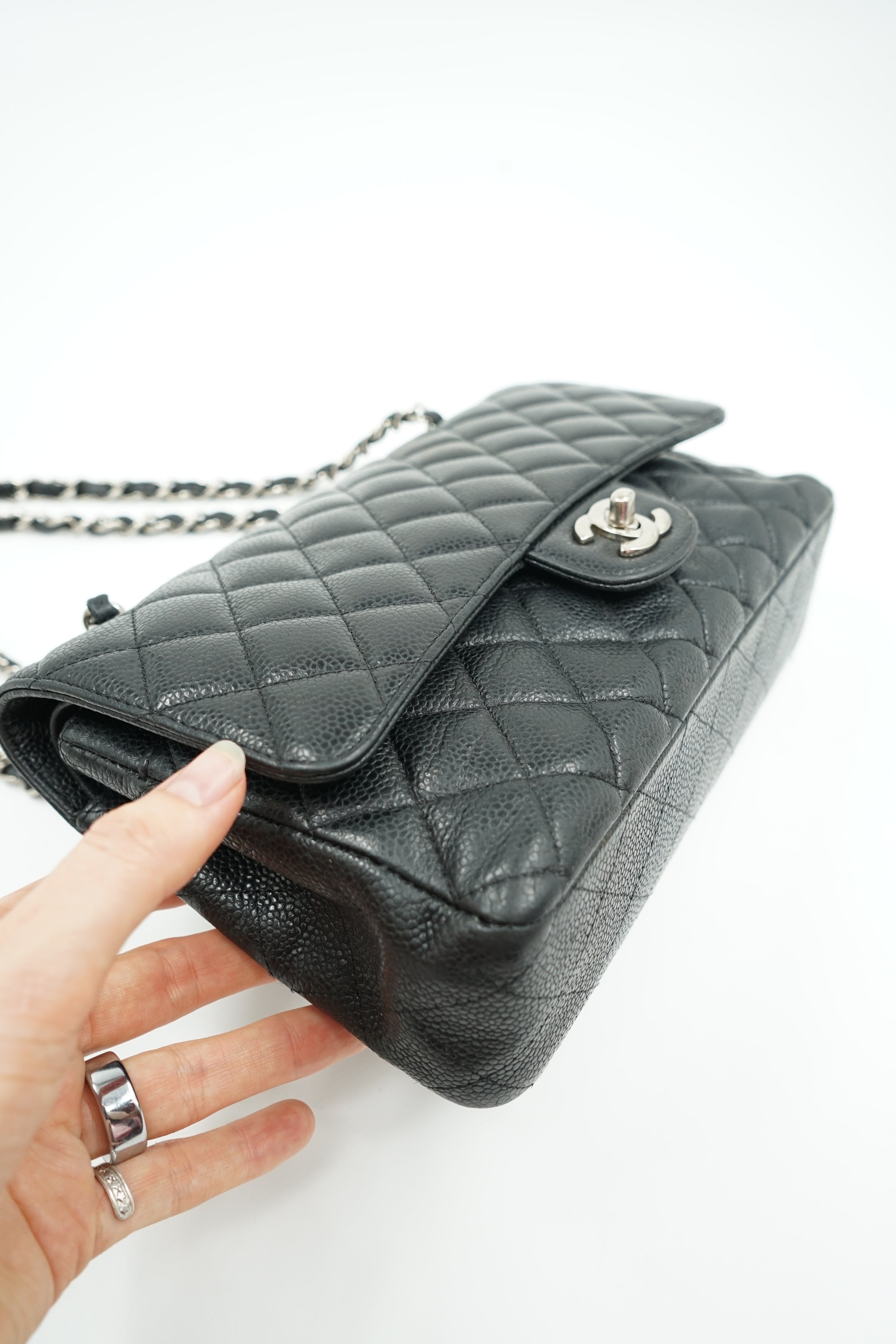 Chanel Caviar Leather Medium Double Flap Bag
