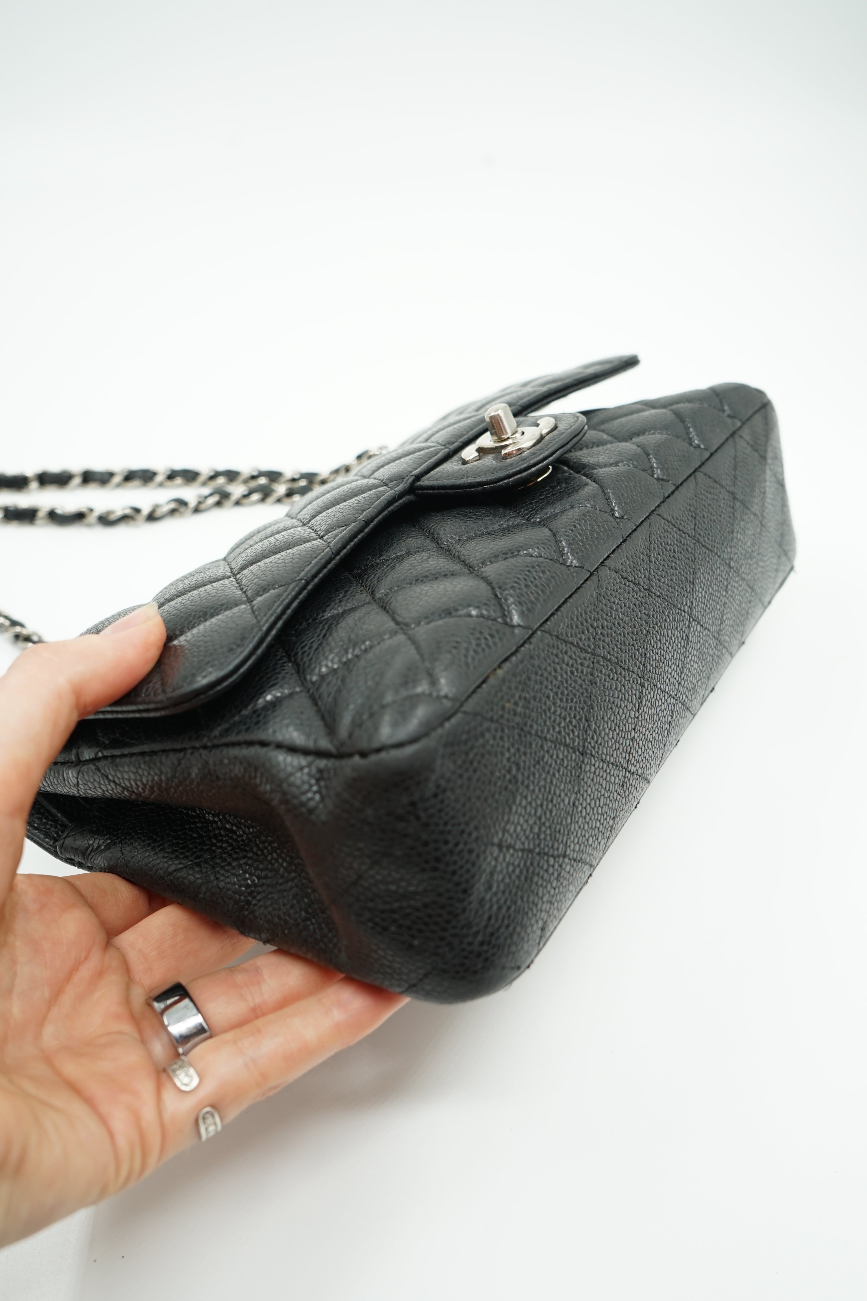 Chanel Caviar Leather Medium Double Flap Bag