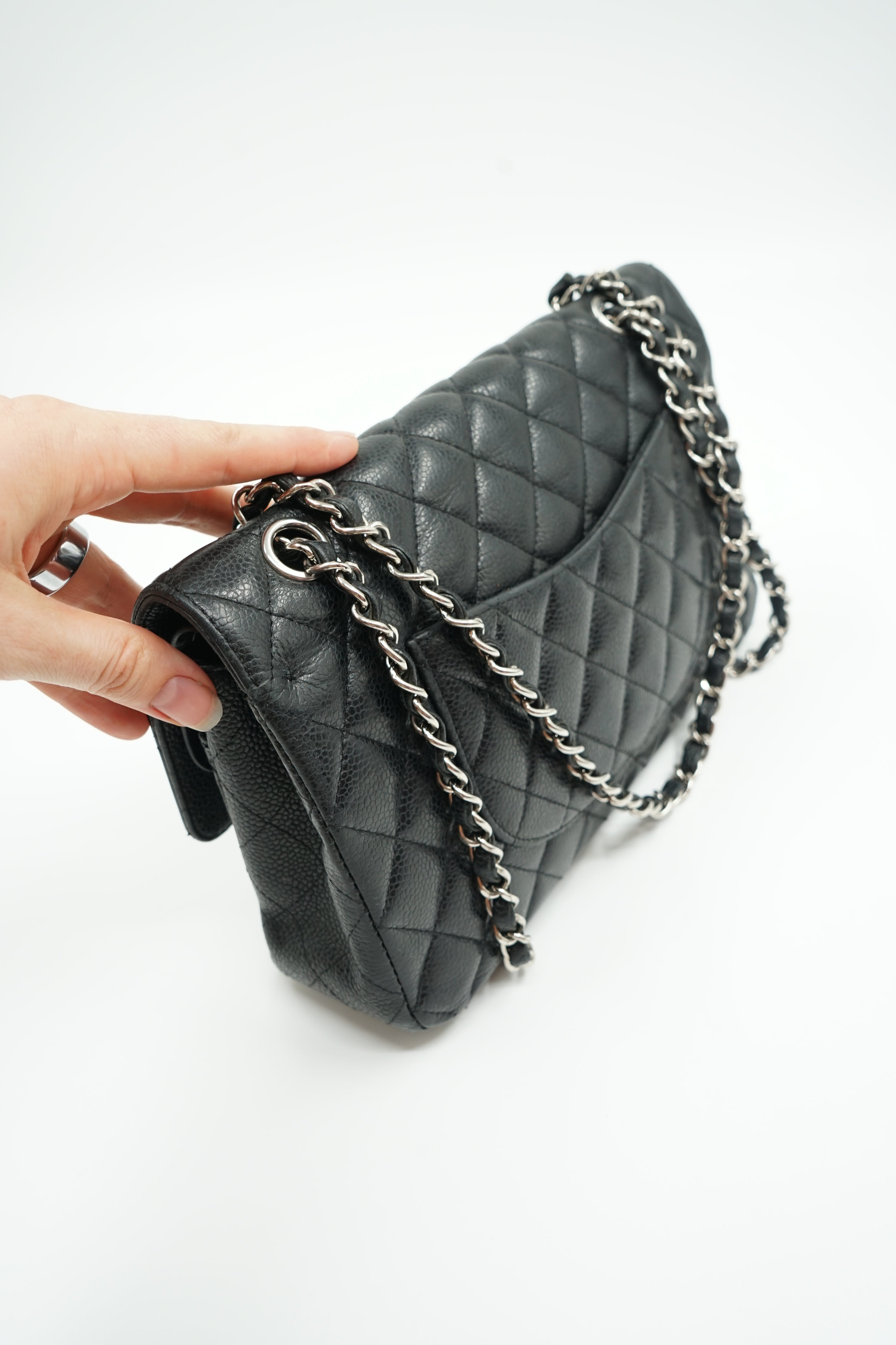 Chanel Caviar Leather Medium Double Flap Bag