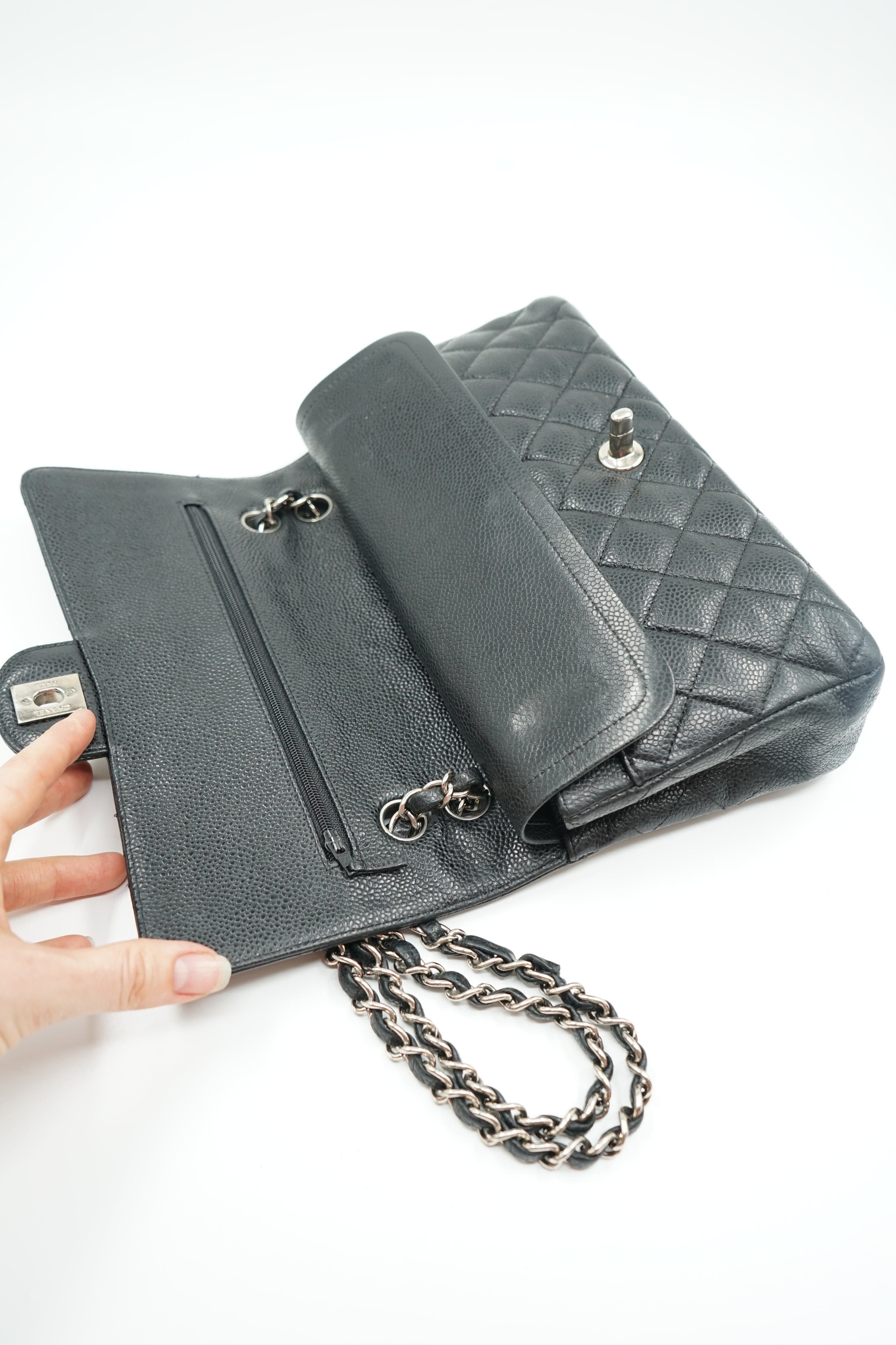 Chanel Caviar Leather Medium Double Flap Bag