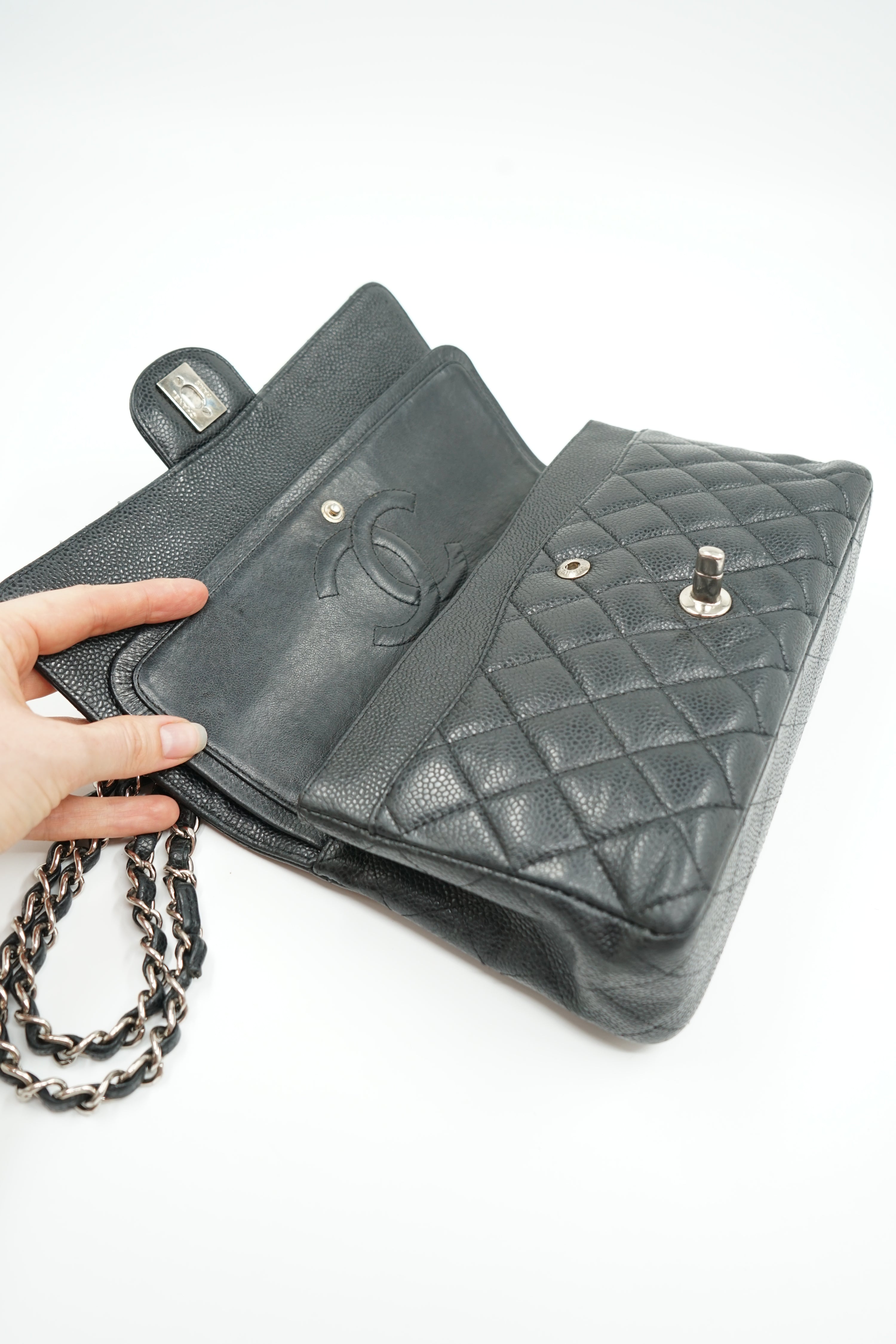 Chanel Caviar Leather Medium Double Flap Bag