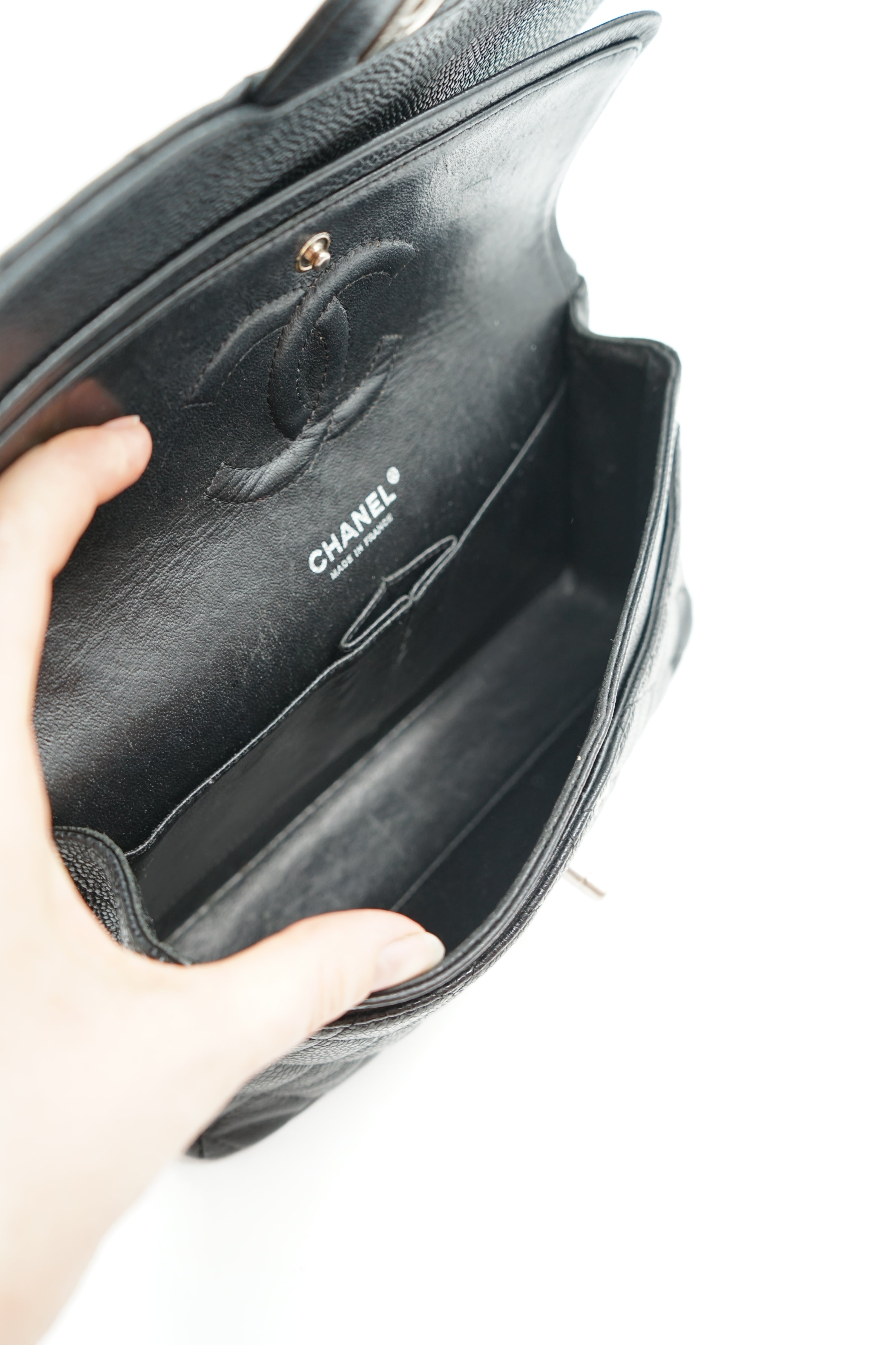 Chanel Caviar Leather Medium Double Flap Bag