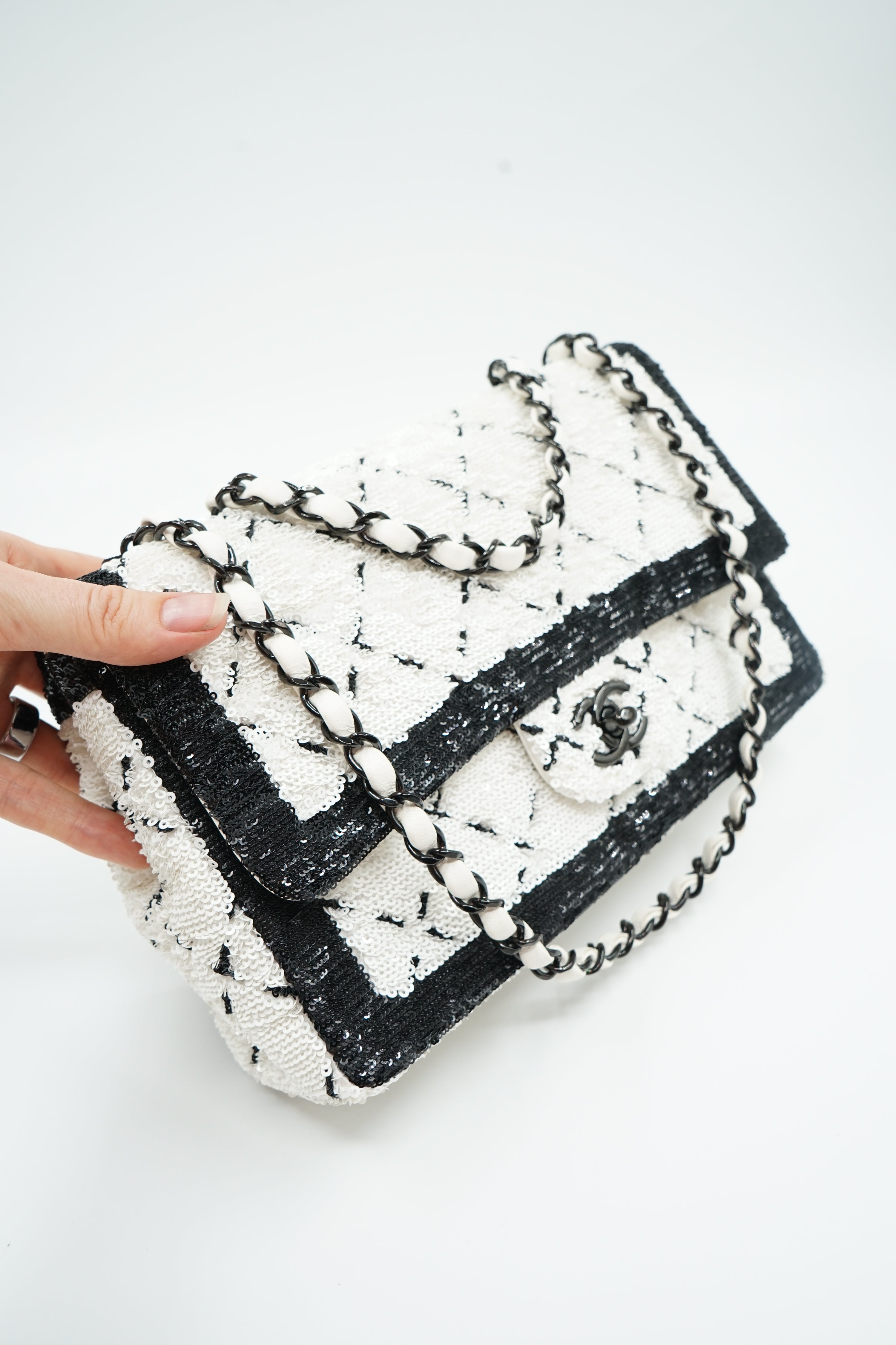 Chanel Medium Sequin Matelassé Single Flap Bag