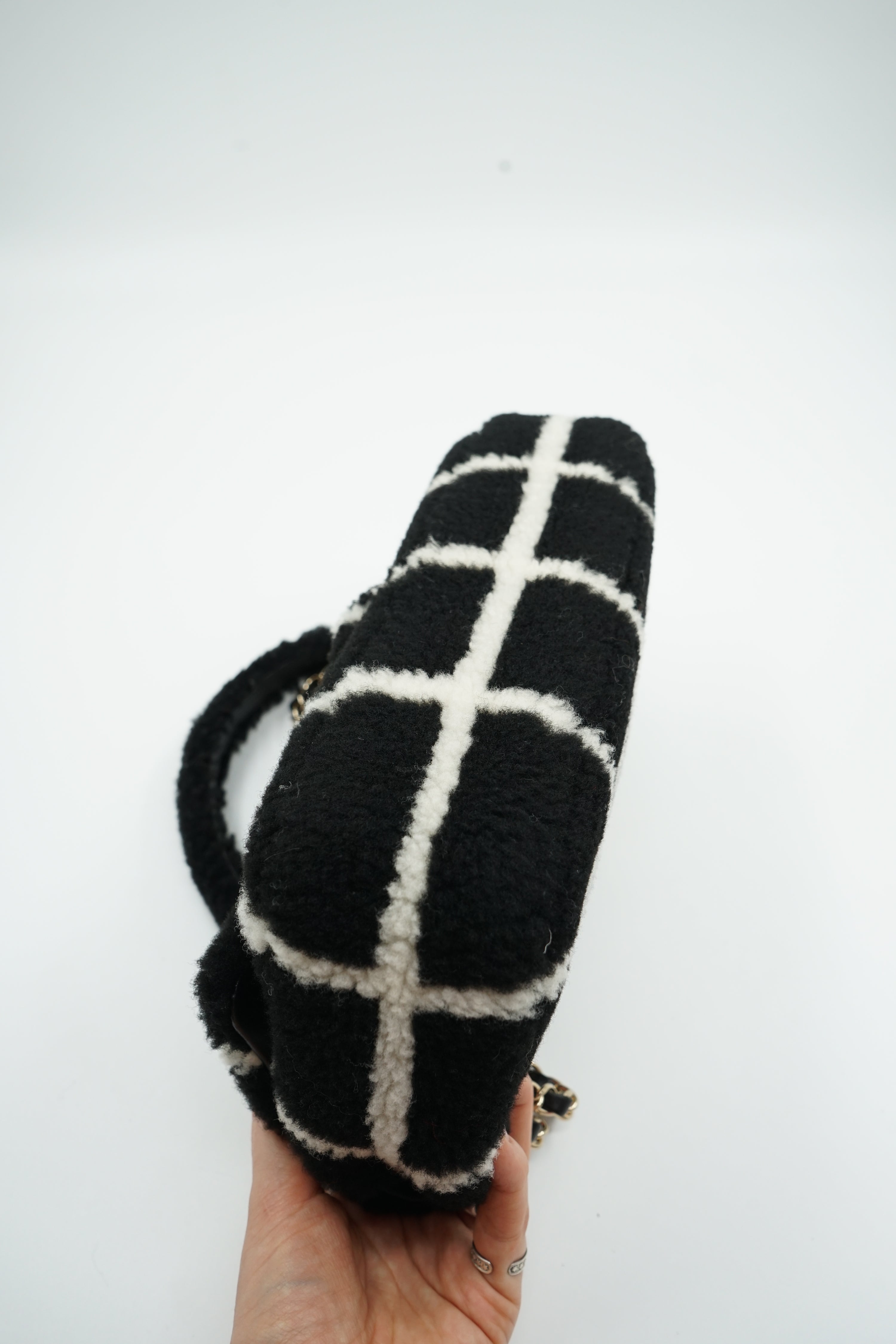 Chanel Shearling Fluffy Tartan Single Flap