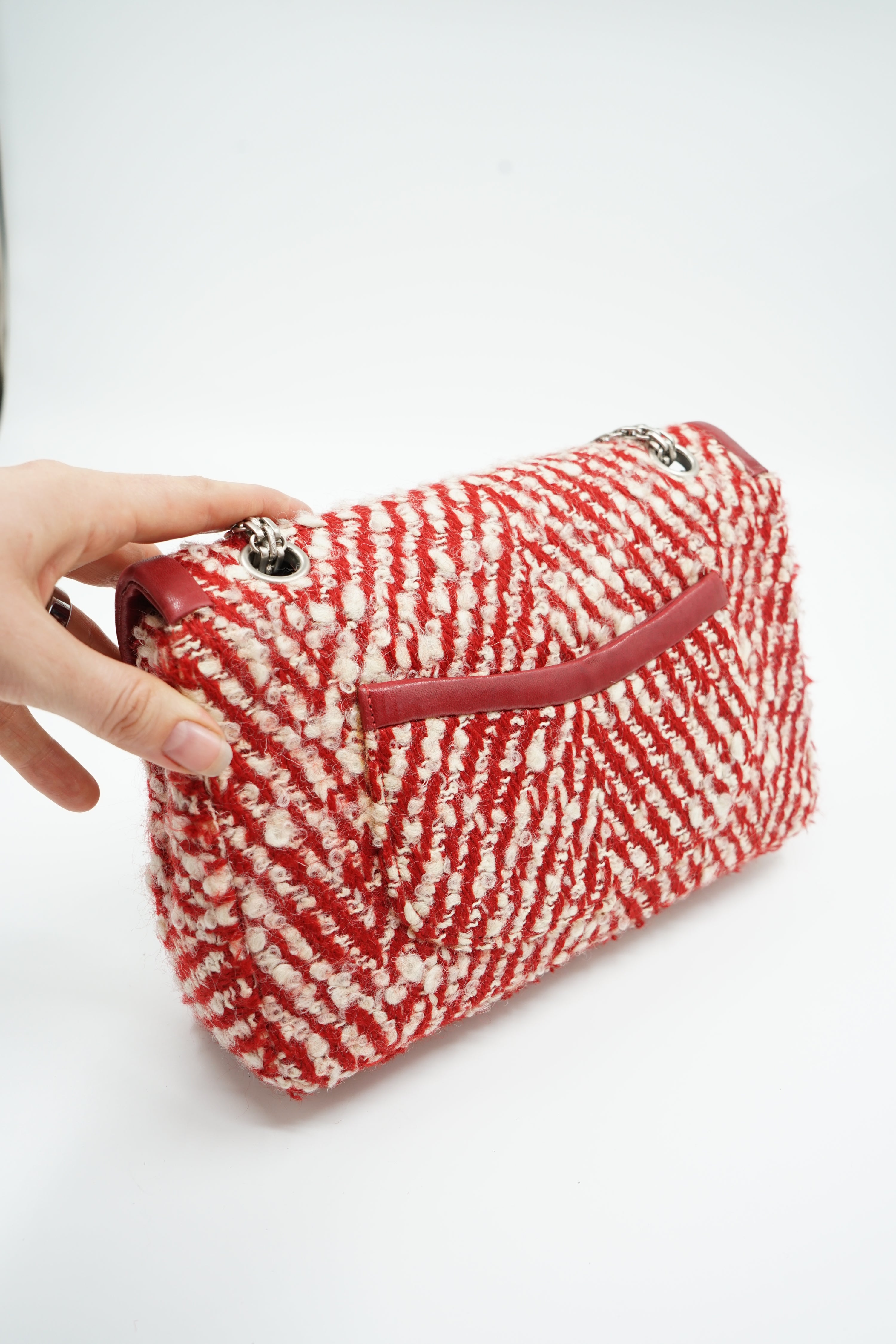 Chanel Medium Chevron Tweed Flap Bag