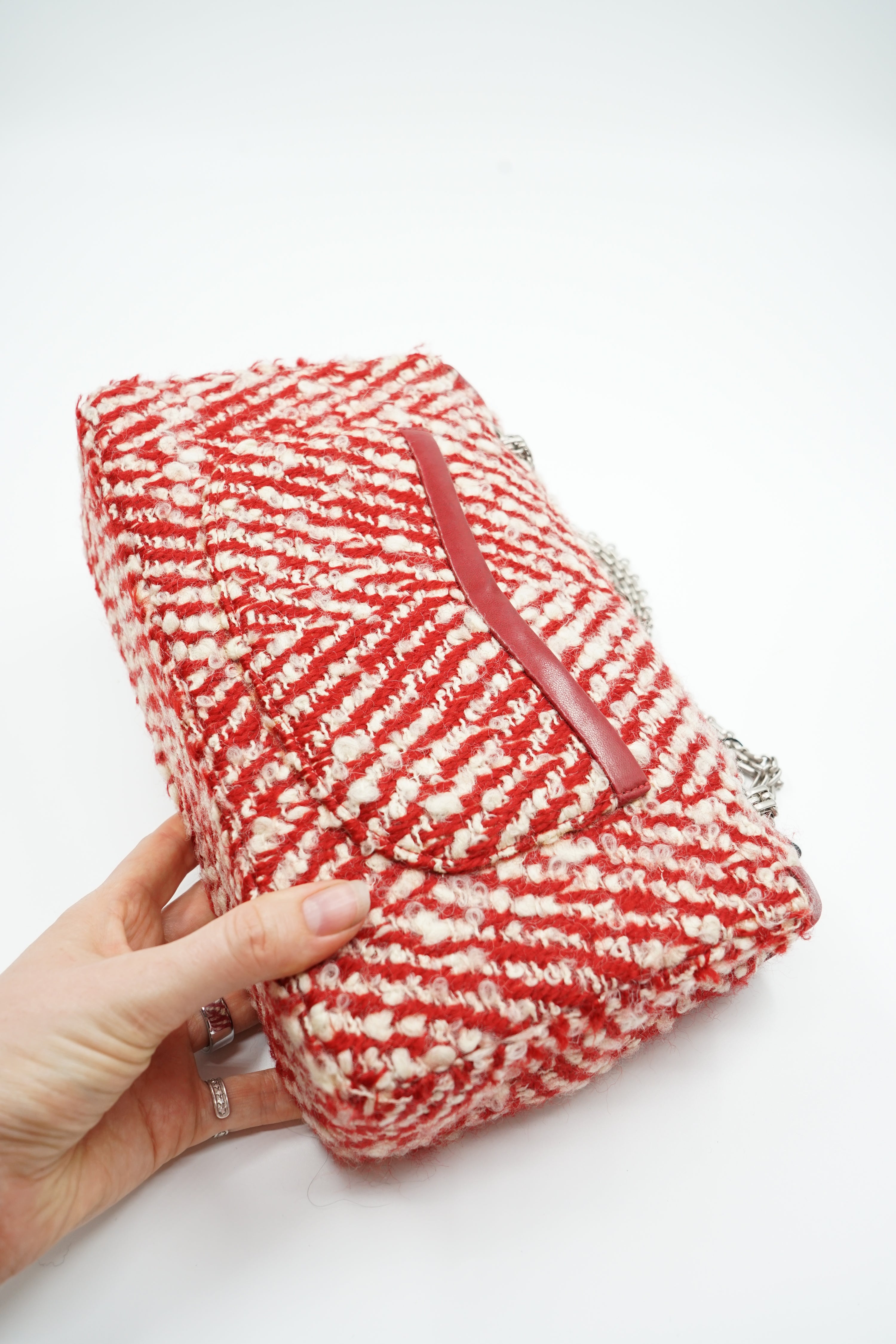 Chanel Medium Chevron Tweed Flap Bag