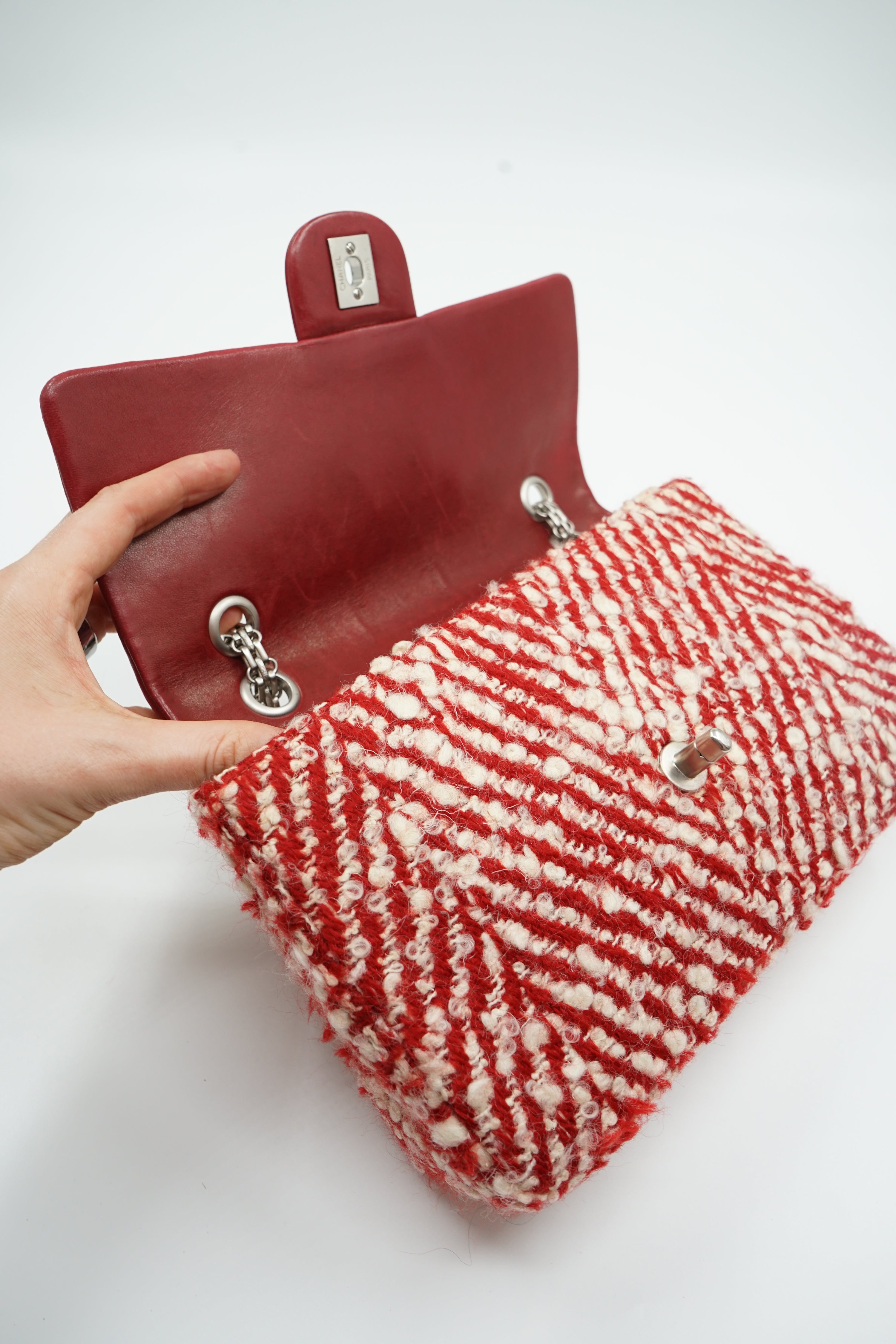Chanel Medium Chevron Tweed Flap Bag
