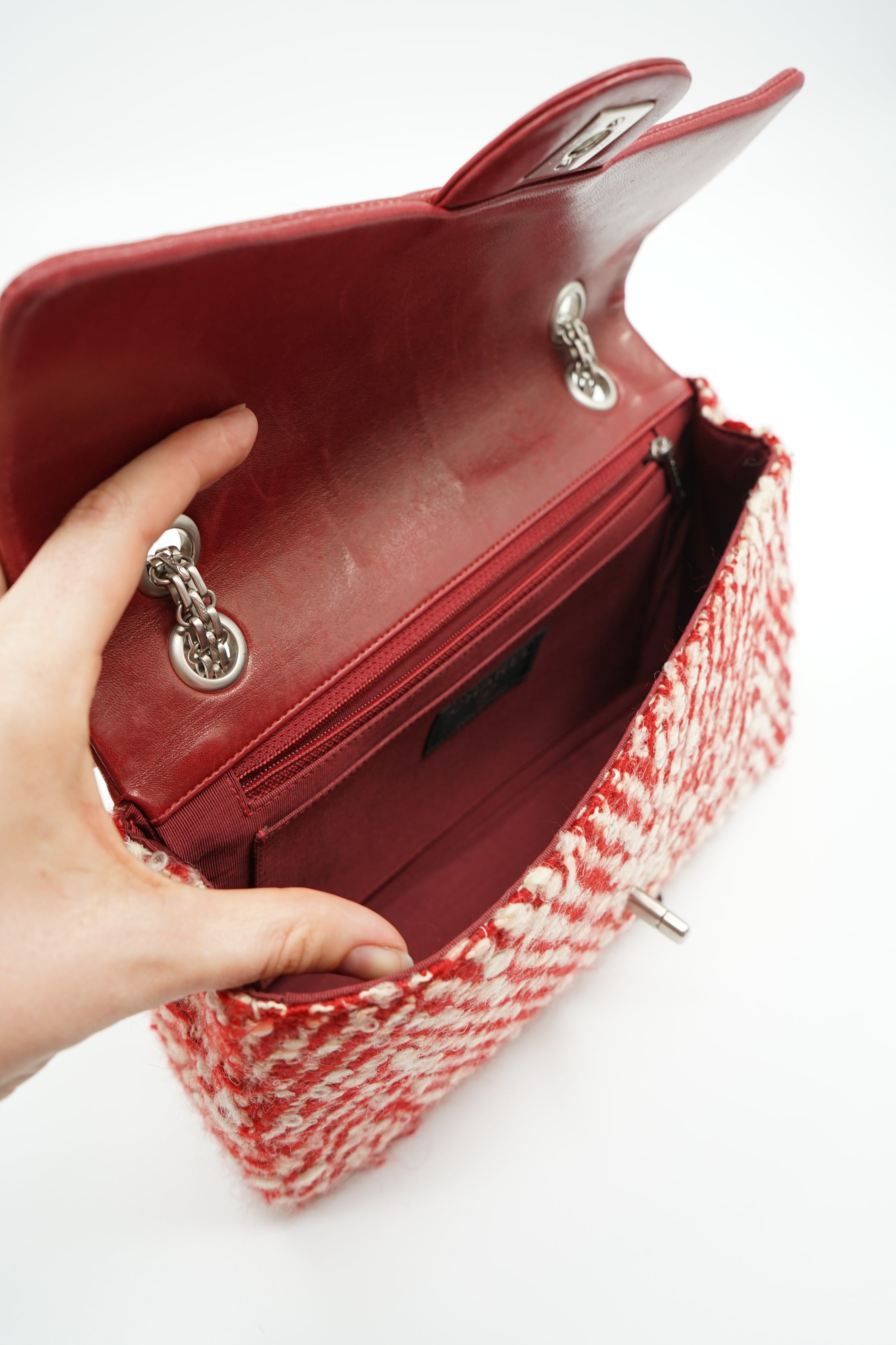 Chanel Medium Chevron Tweed Flap Bag