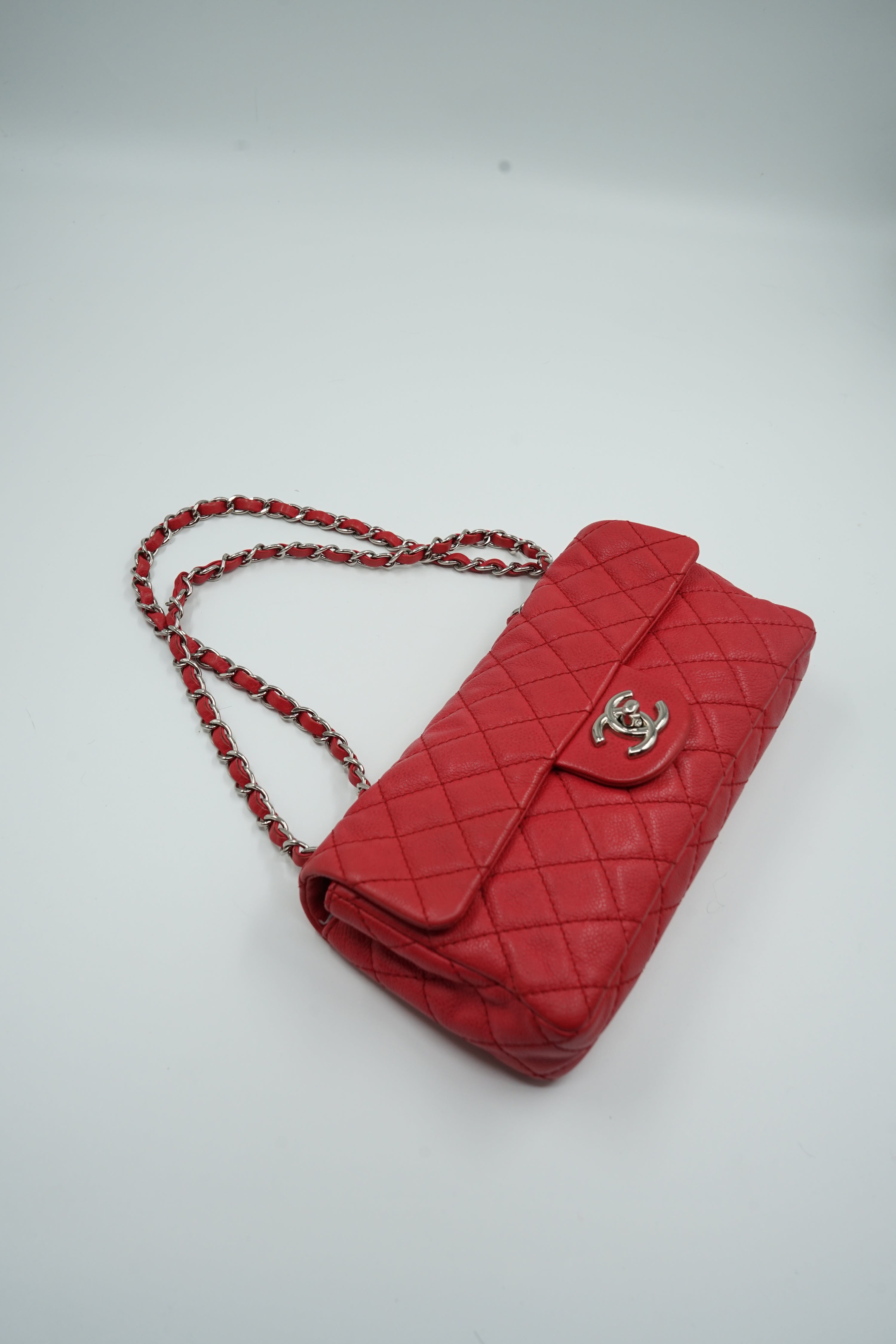 Chanel East West Red Caviar Leather