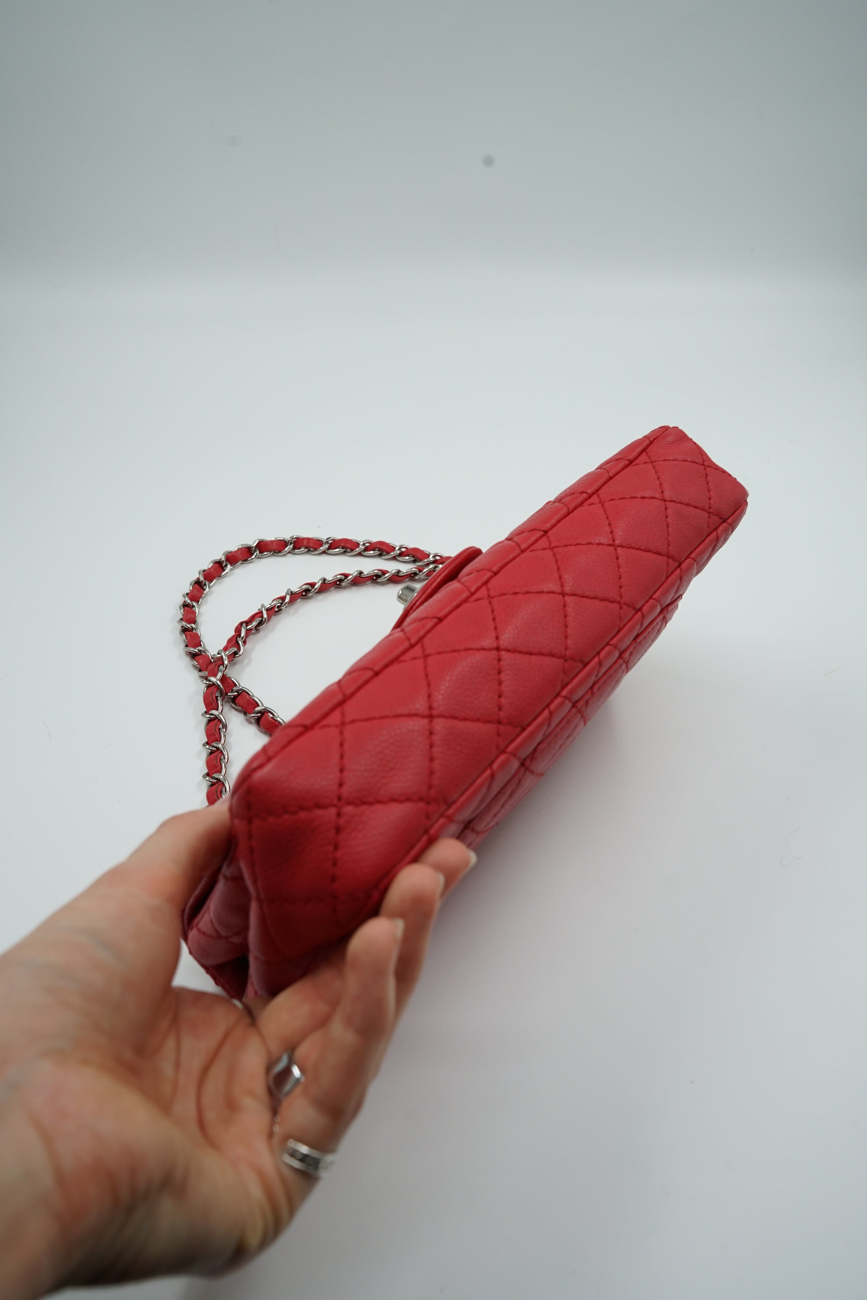 Chanel East West Red Caviar Leather