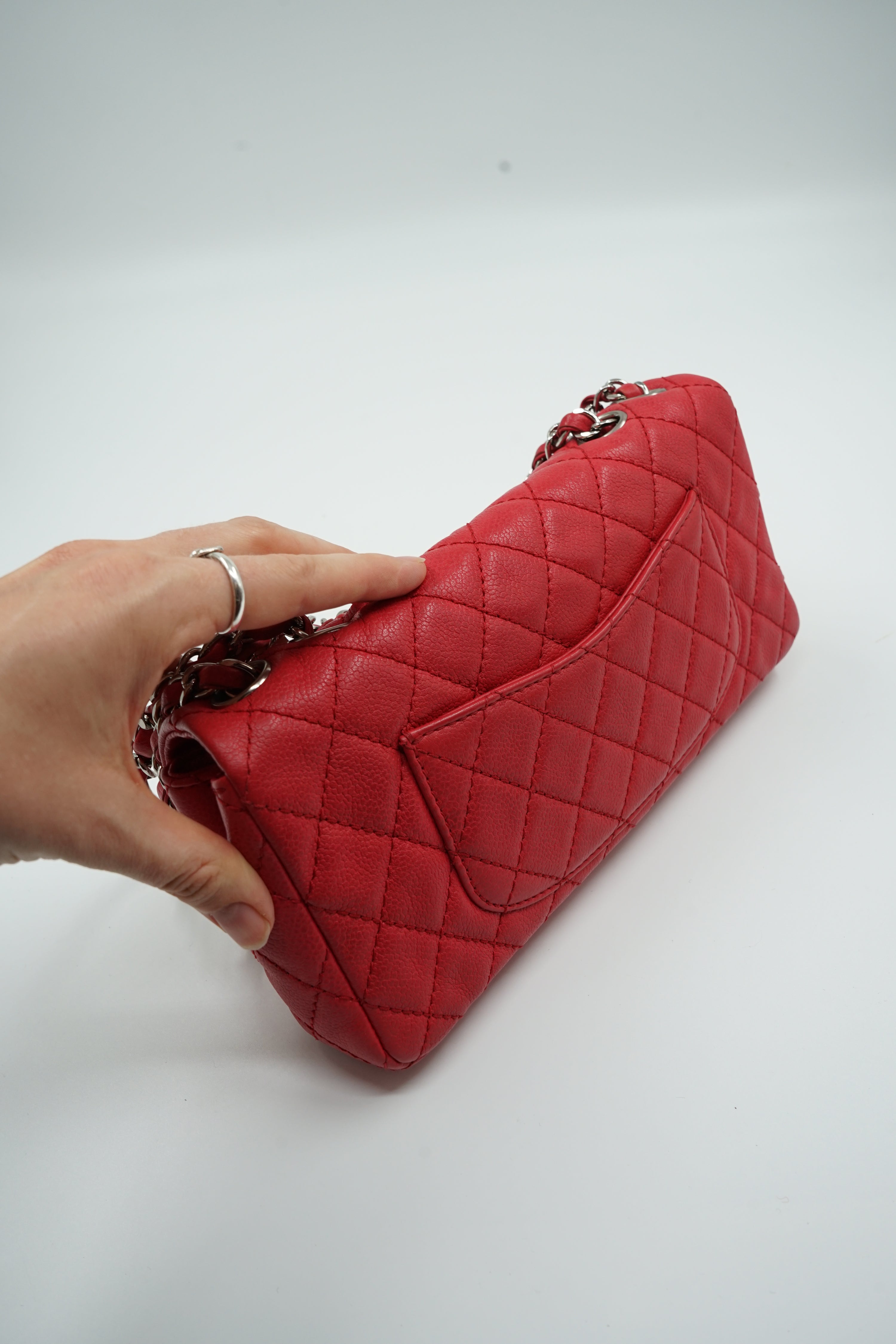 Chanel East West Red Caviar Leather