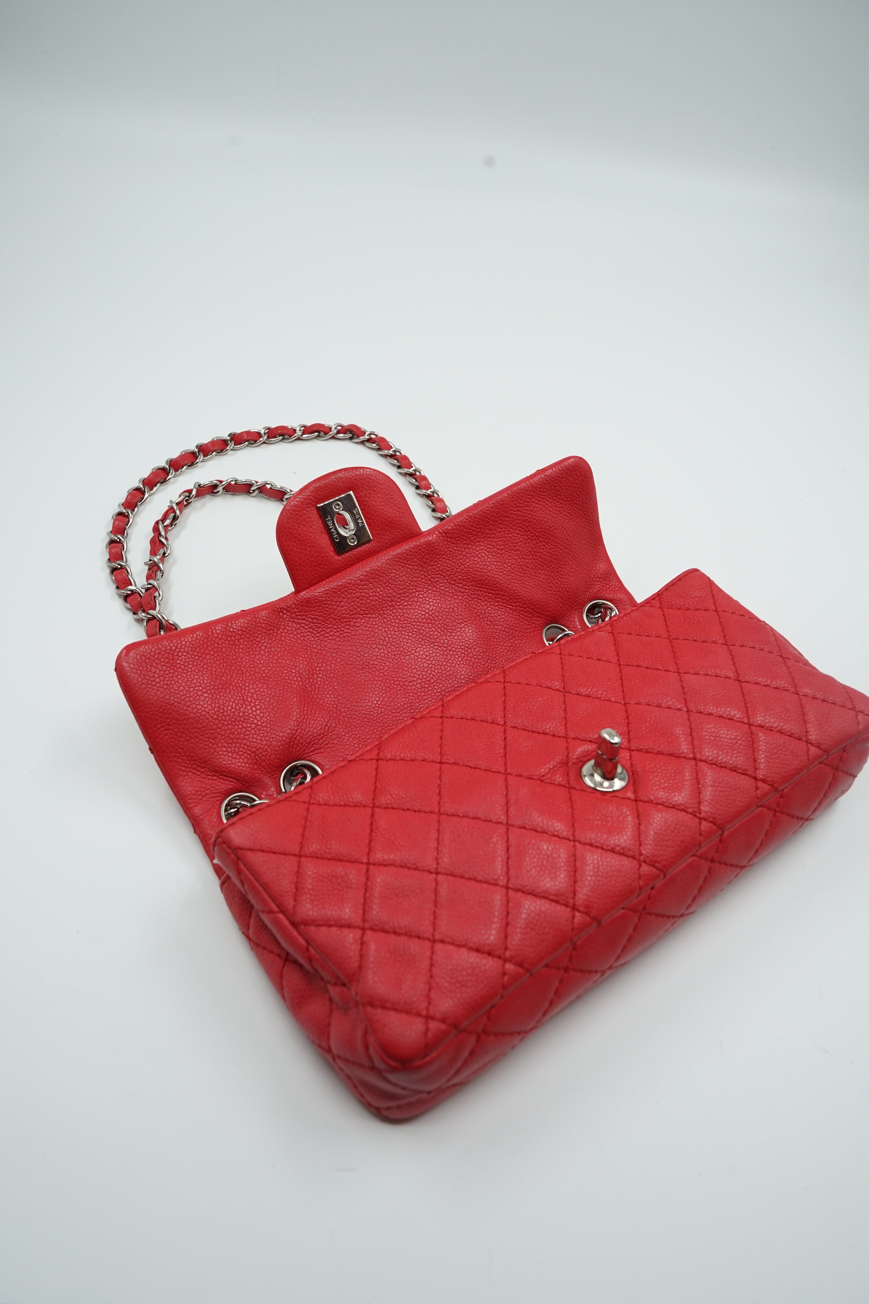 Chanel East West Red Caviar Leather