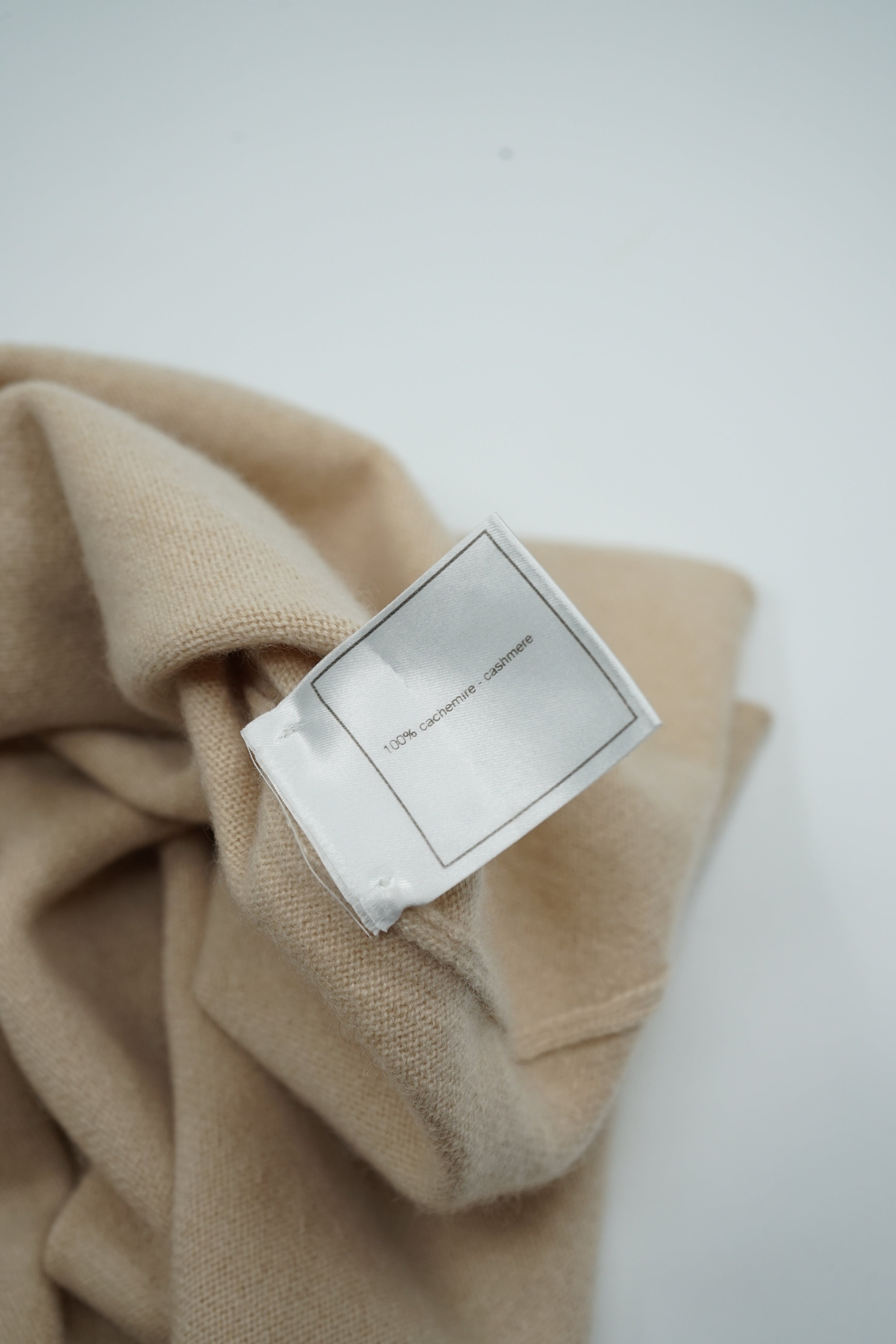 Chanel Beige Cashmere Logo Top